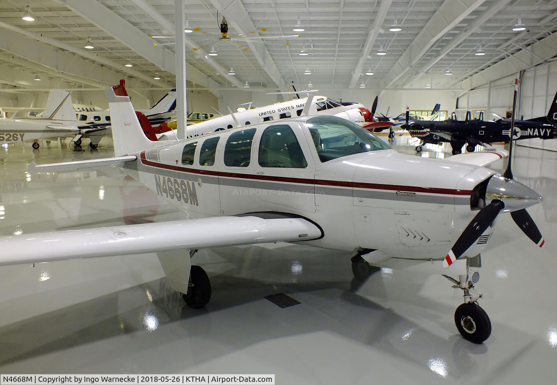 N4668M, 1978 Beech A36 Bonanza 36 C/N E-1252, Beechcraft A36 Bonanza at the Beechcraft Heritage Museum, Tullahoma TN