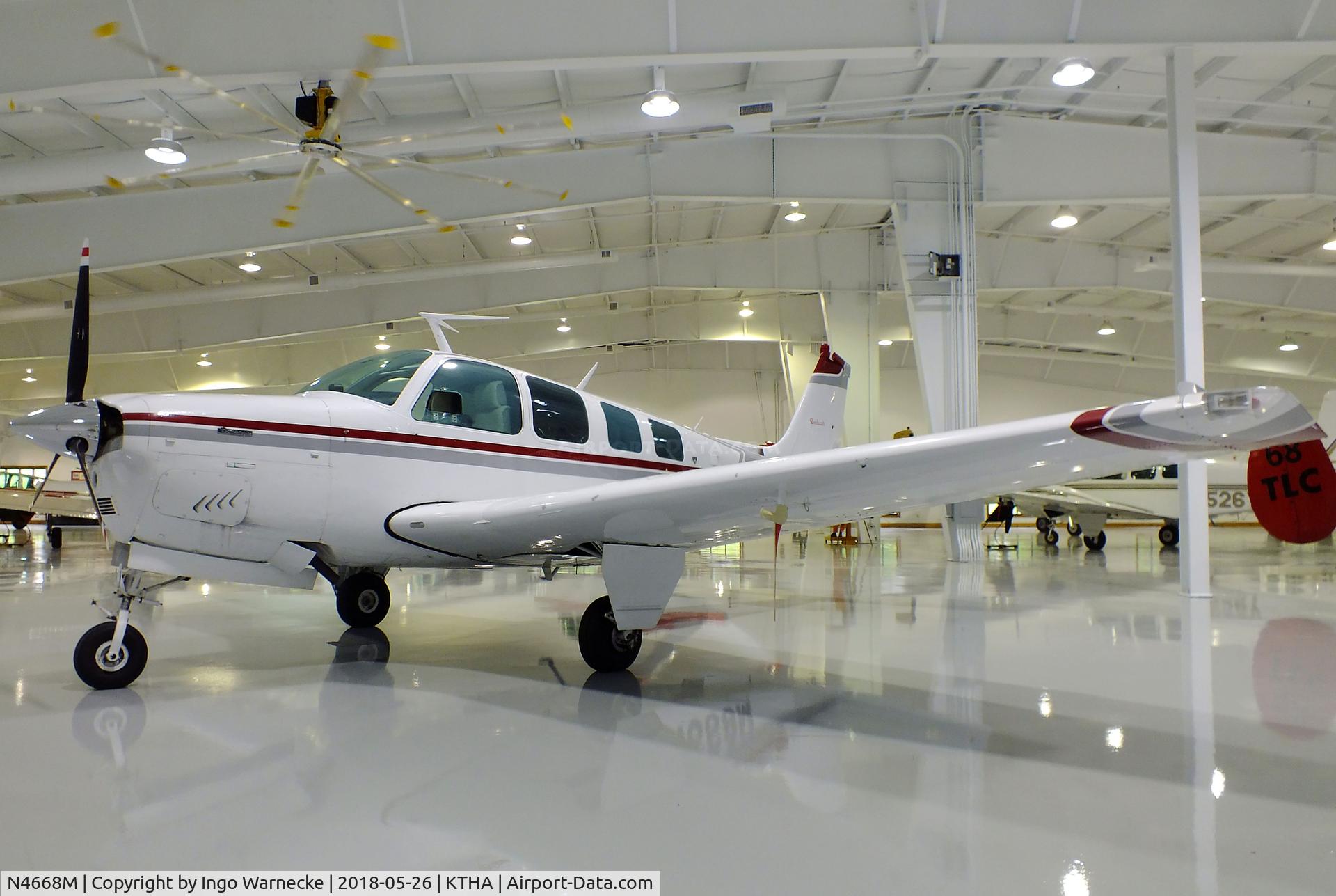 N4668M, 1978 Beech A36 Bonanza 36 C/N E-1252, Beechcraft A36 Bonanza at the Beechcraft Heritage Museum, Tullahoma TN