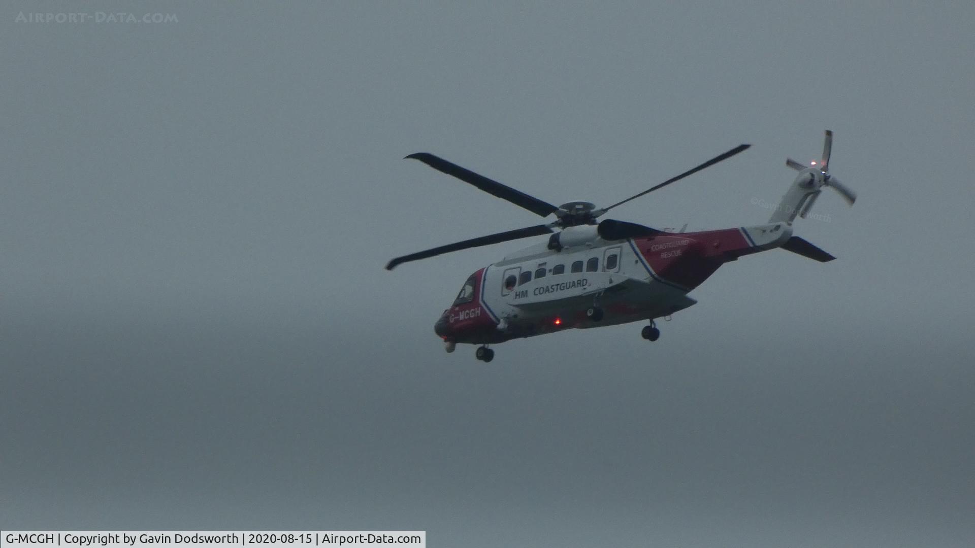 G-MCGH, 2014 Sikorsky S-92A C/N 920234, Over Darlington on August 15th 2020