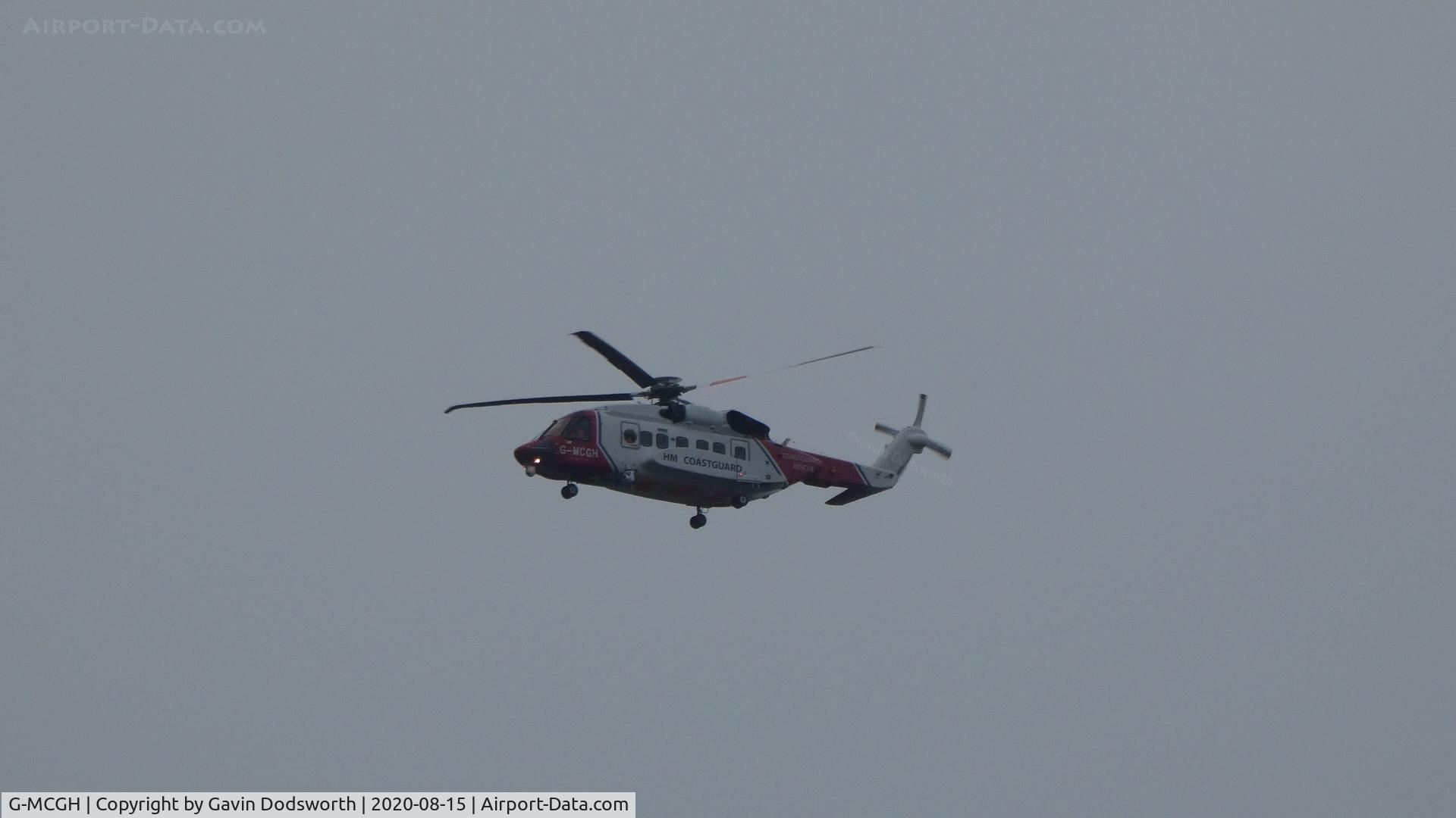 G-MCGH, 2014 Sikorsky S-92A C/N 920234, Over Darlington on August 15th 2020