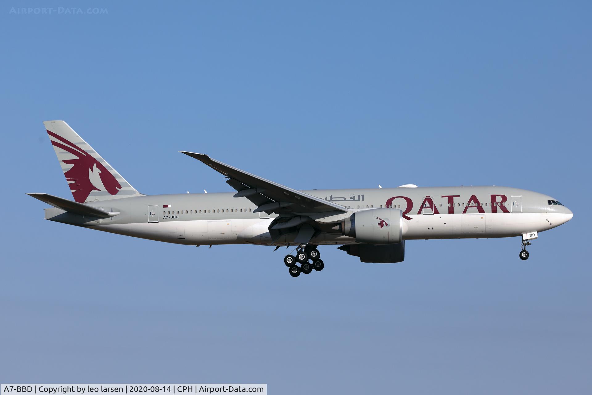 A7-BBD, 2009 Boeing 777-2DZ/LR C/N 36016, Copenhagen 14.8.2020