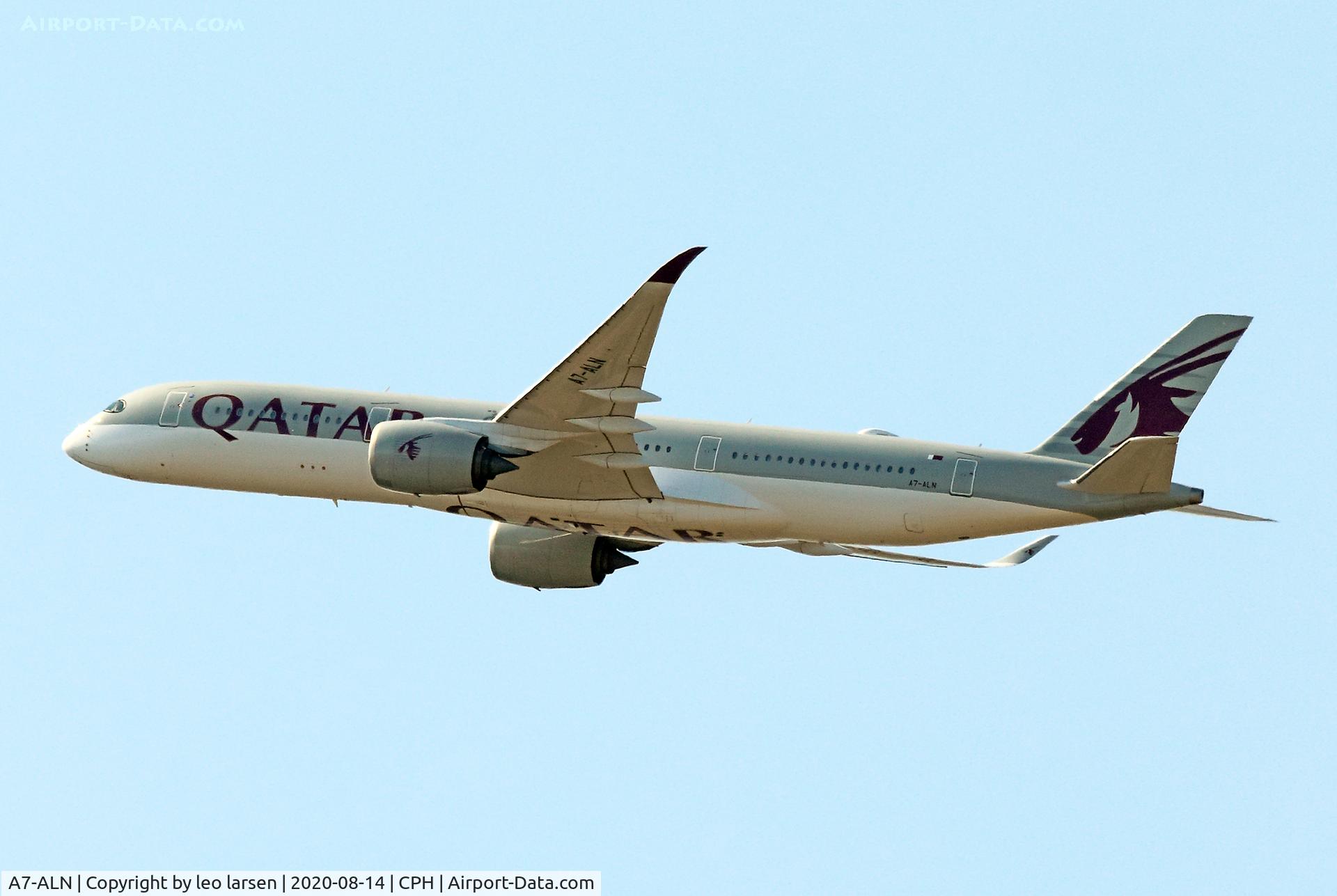 A7-ALN, 2016 Airbus A350-941 C/N 047, Copenhagen 14.8.2020