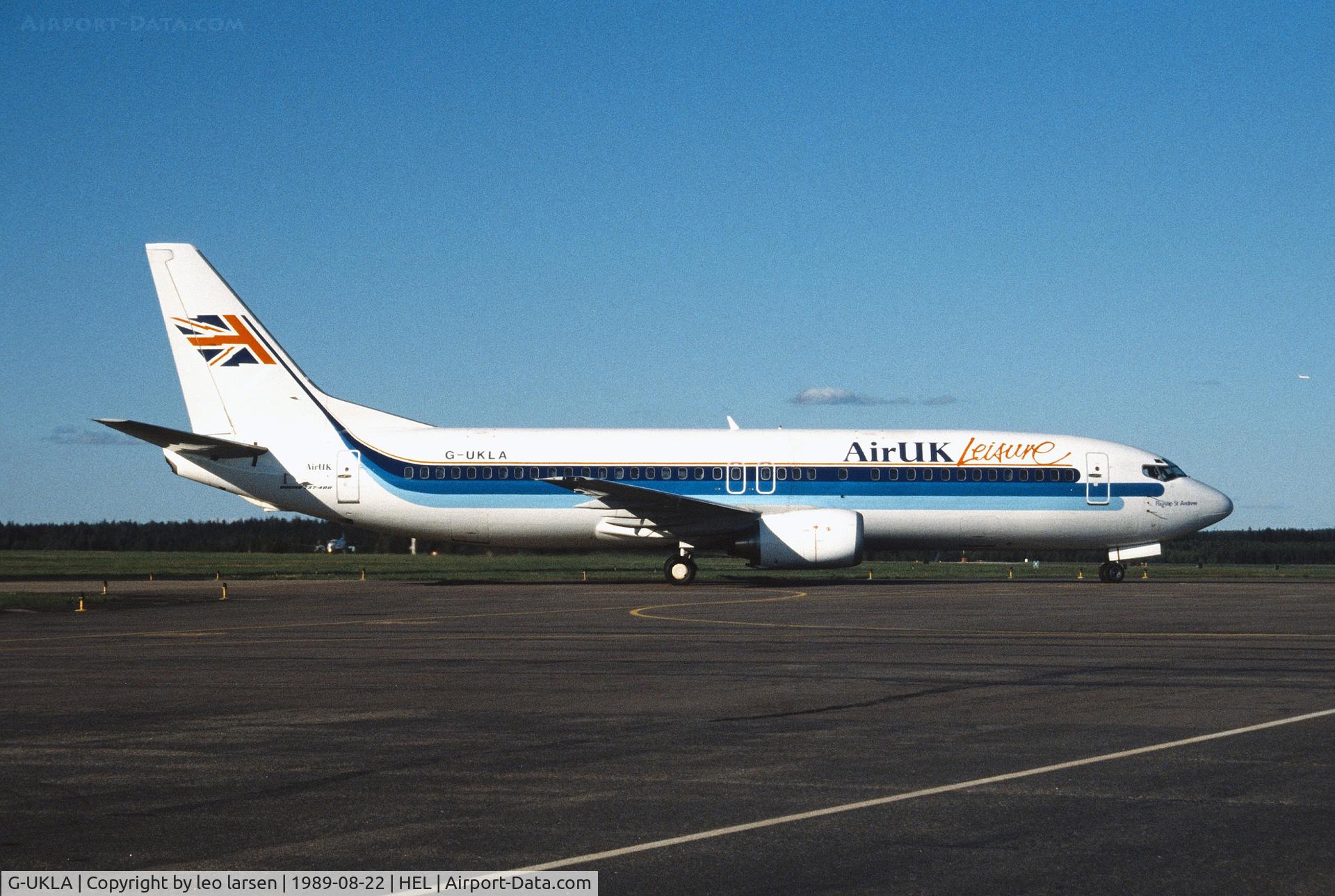 G-UKLA, 1988 Boeing 737-4Y0 C/N 23865, Helsinki 22.8.1989