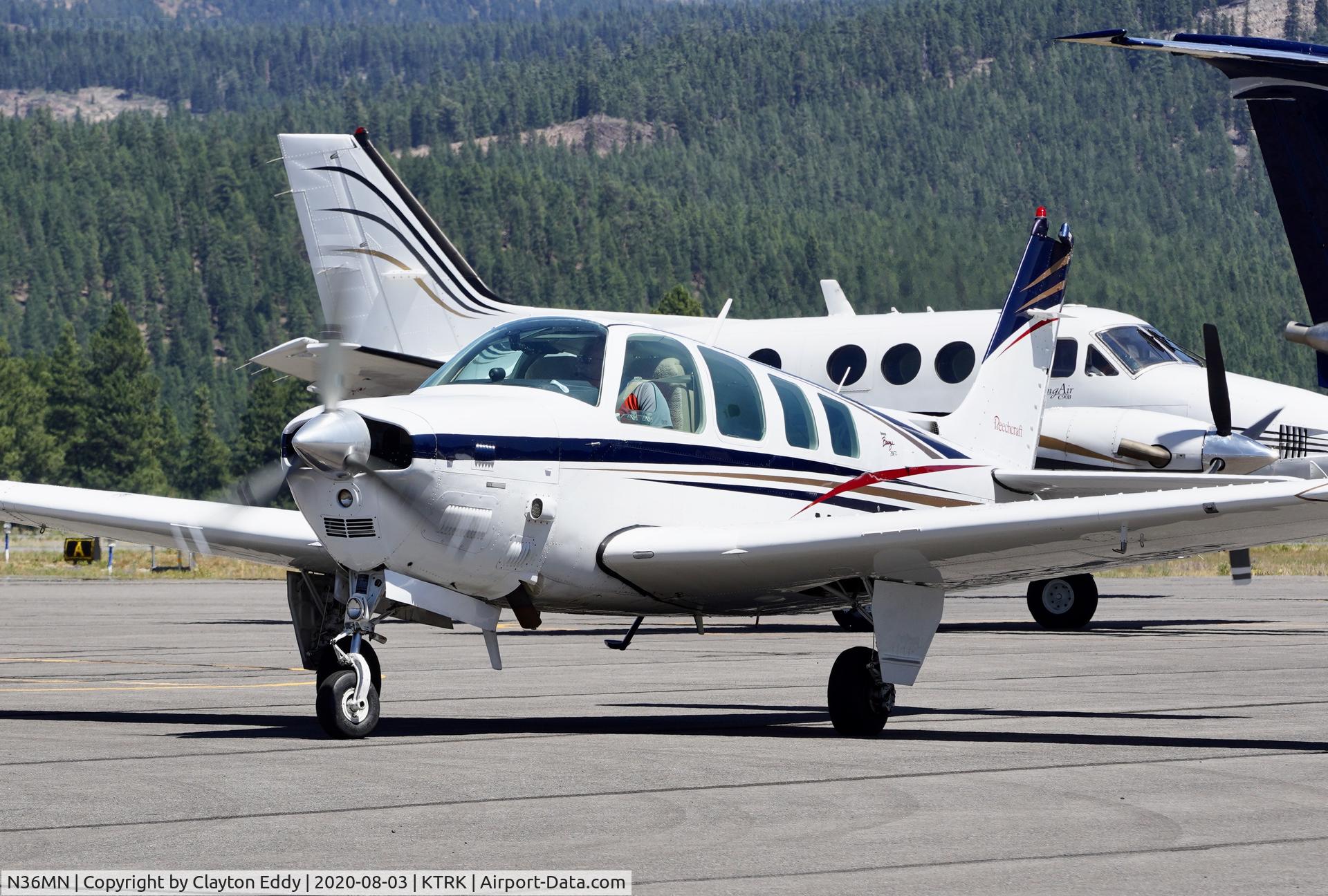 N36MN, 1980 Beech A36TC Bonanza 36 C/N EA-79, Truckee airport California 2020.