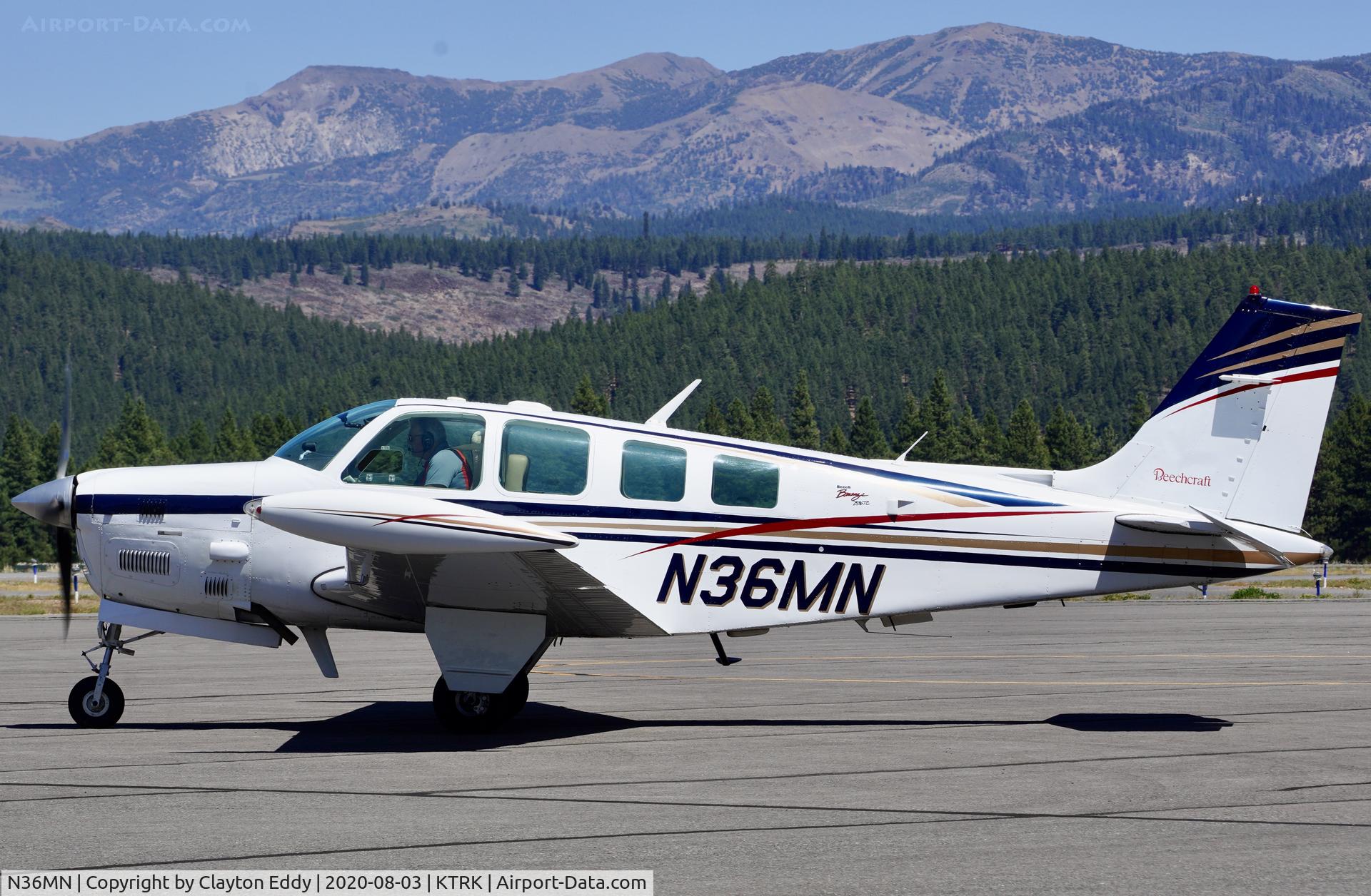 N36MN, 1980 Beech A36TC Bonanza 36 C/N EA-79, Truckee airport California 2020.