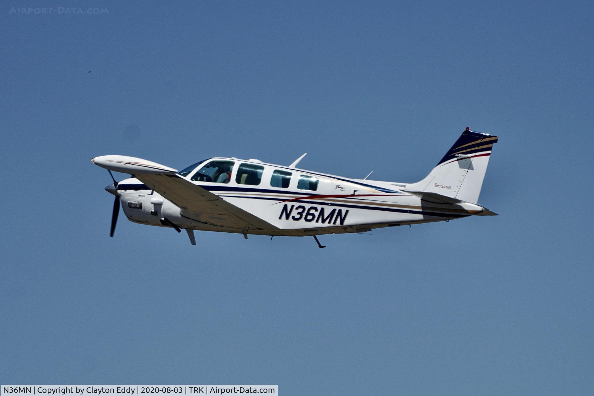 N36MN, 1980 Beech A36TC Bonanza 36 C/N EA-79, Truckee airport California 2020.