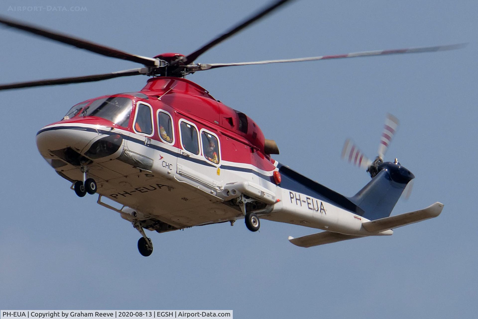 PH-EUA, 2007 AgustaWestland AW-139 C/N 31072, Landing at Norwich.