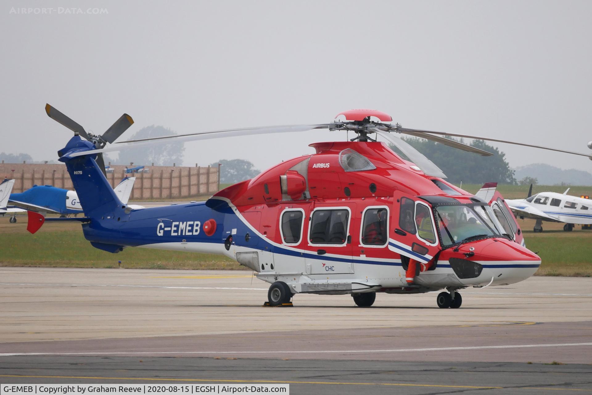 G-EMEB, 2017 Airbus Helicopters EC-175B C/N 5030, Parked at Norwich.