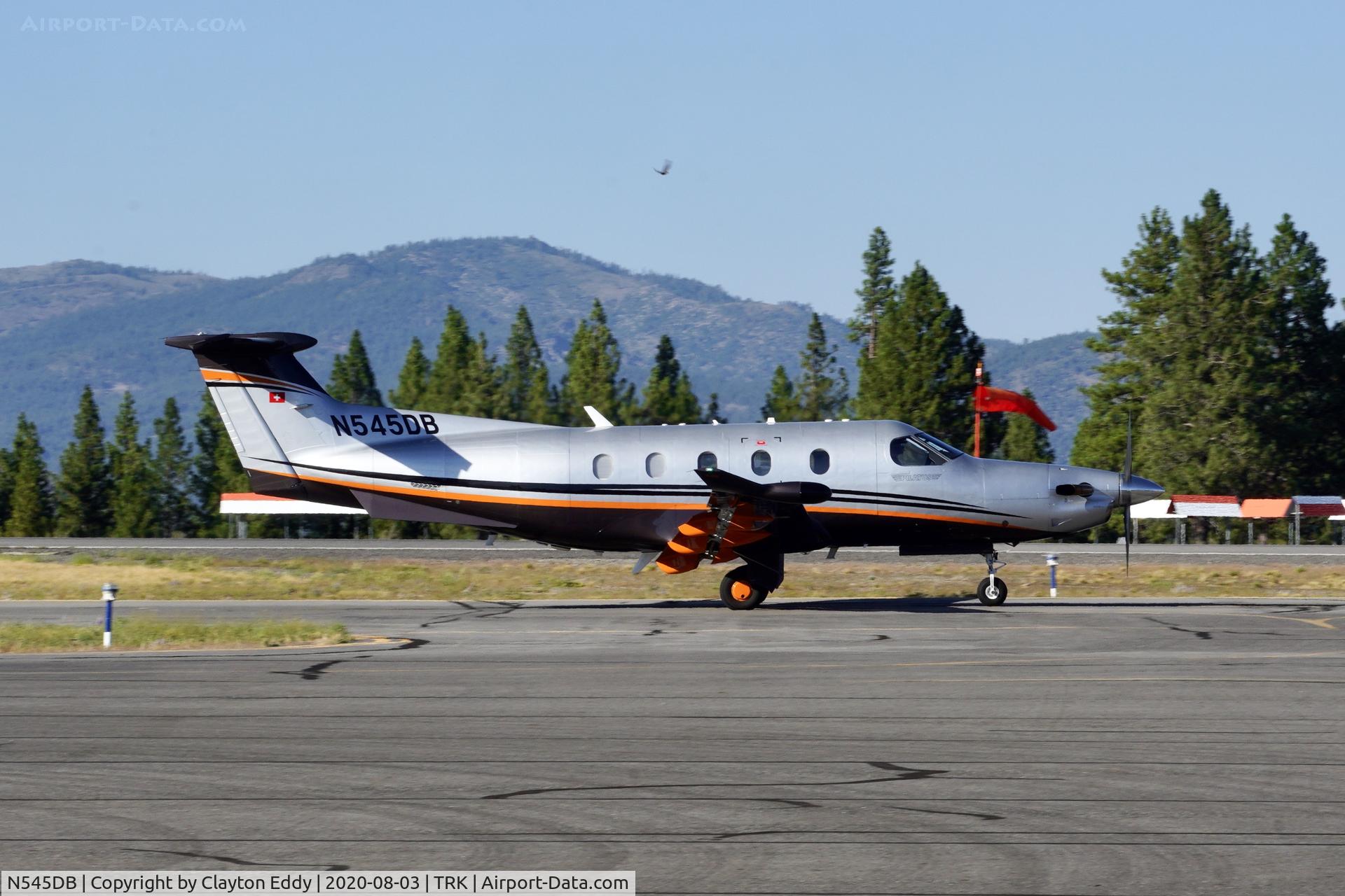 N545DB, 2017 Pilatus PC-12/47E C/N 1740, Truckee airport California 2020.