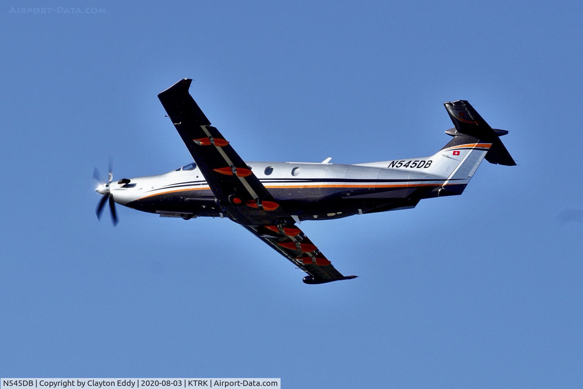 N545DB, 2017 Pilatus PC-12/47E C/N 1740, Truckee airport California 2020.