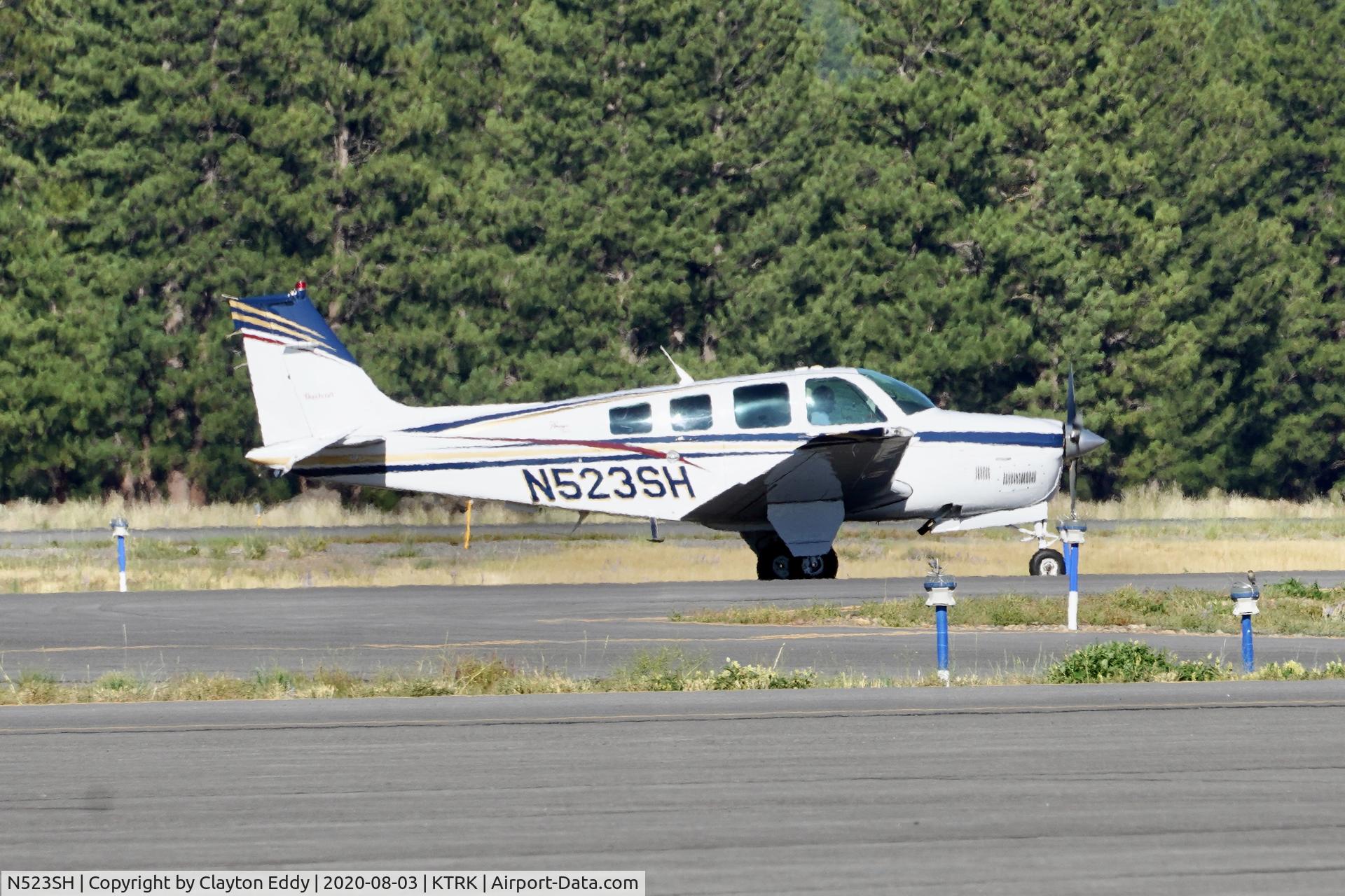 N523SH, 1998 Raytheon Aircraft Company B36TC Bonanza C/N EA-618, Truckee airport California 2020.
