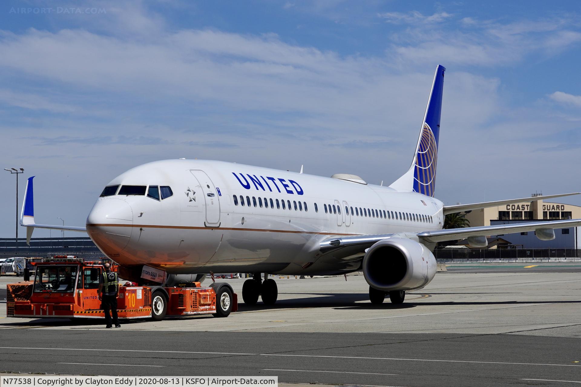 N77538, 2016 Boeing 737-824 C/N 63694, SFO 2020.