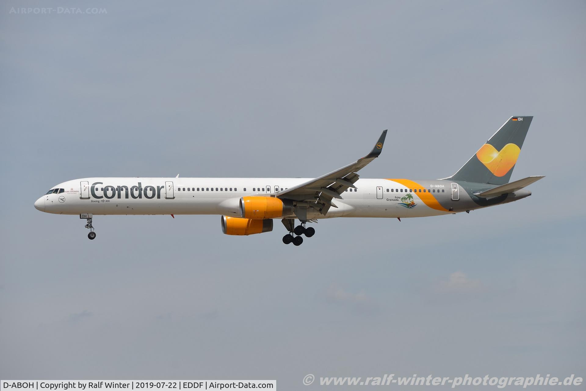 D-ABOH, 1999 Boeing 757-330 C/N 30030, Boeing 757-330 - DE CFG Condor 'Enjoy Grenada' - 30030 - D-ABOH - 22.07.2019 - FRA