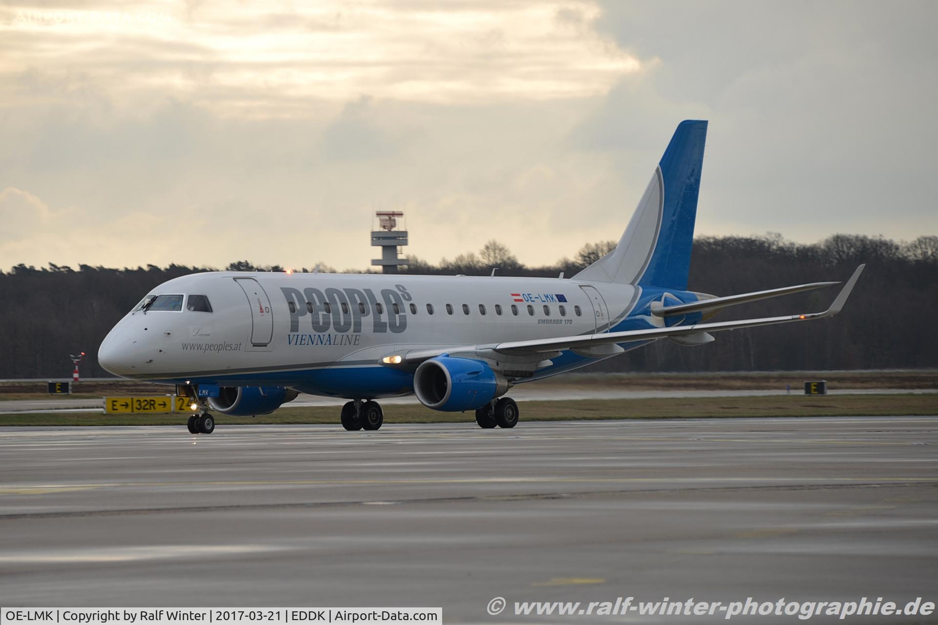 OE-LMK, 2006 Embraer 170LR (ERJ-170-100LR) C/N 17000150, Embraer ERJ-170STD 170-100ST - PEV People´s Viennaline - 17000150 - OE-LMK - 21.03.2017 - CGN