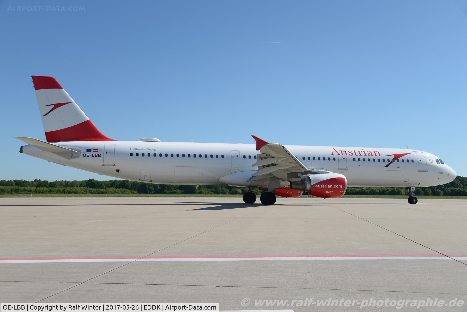 OE-LBB, 1995 Airbus A321-111 C/N 570, Airbus A321-111 - OS AUA Austrian Airlines 'Pinzgau' - 570 - OE-LBB - 26.05.2017 - CGN
