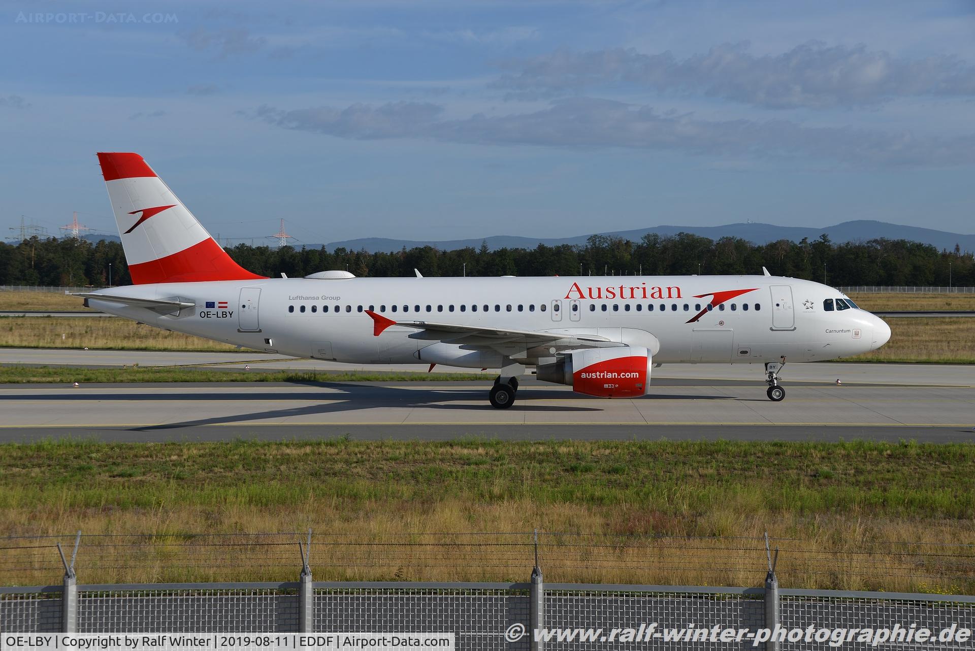OE-LBY, 2012 Airbus A320-214 C/N 5122, Airbus A320-214 - OS AUA Austrian Airlines 'Carnuntum' - 5122 - OE-LBY - 11.08.2019 - FRA