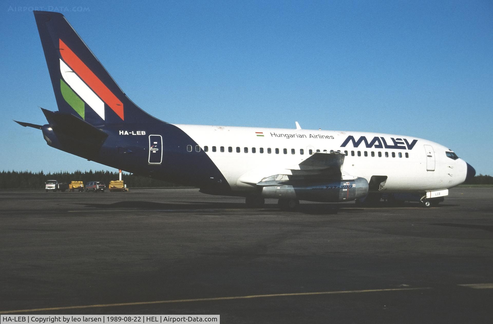 HA-LEB, 1980 Boeing 737-2M8 C/N 22090, Helsinki 22.8.1989