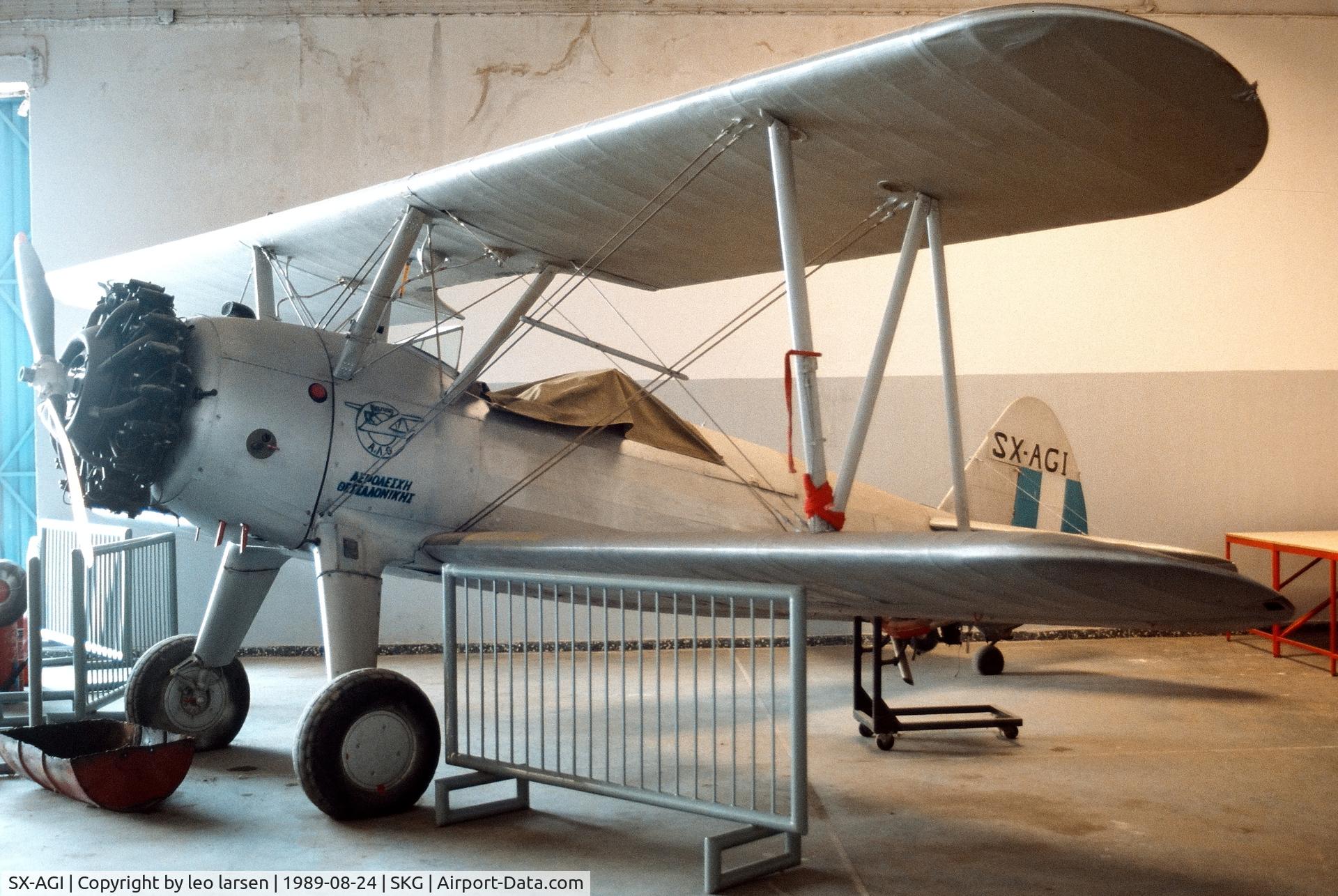 SX-AGI, 1943 Boeing-Stearman N2S-5 Kaydet C/N 75-8499, Thessaloniki 24.8.1989
