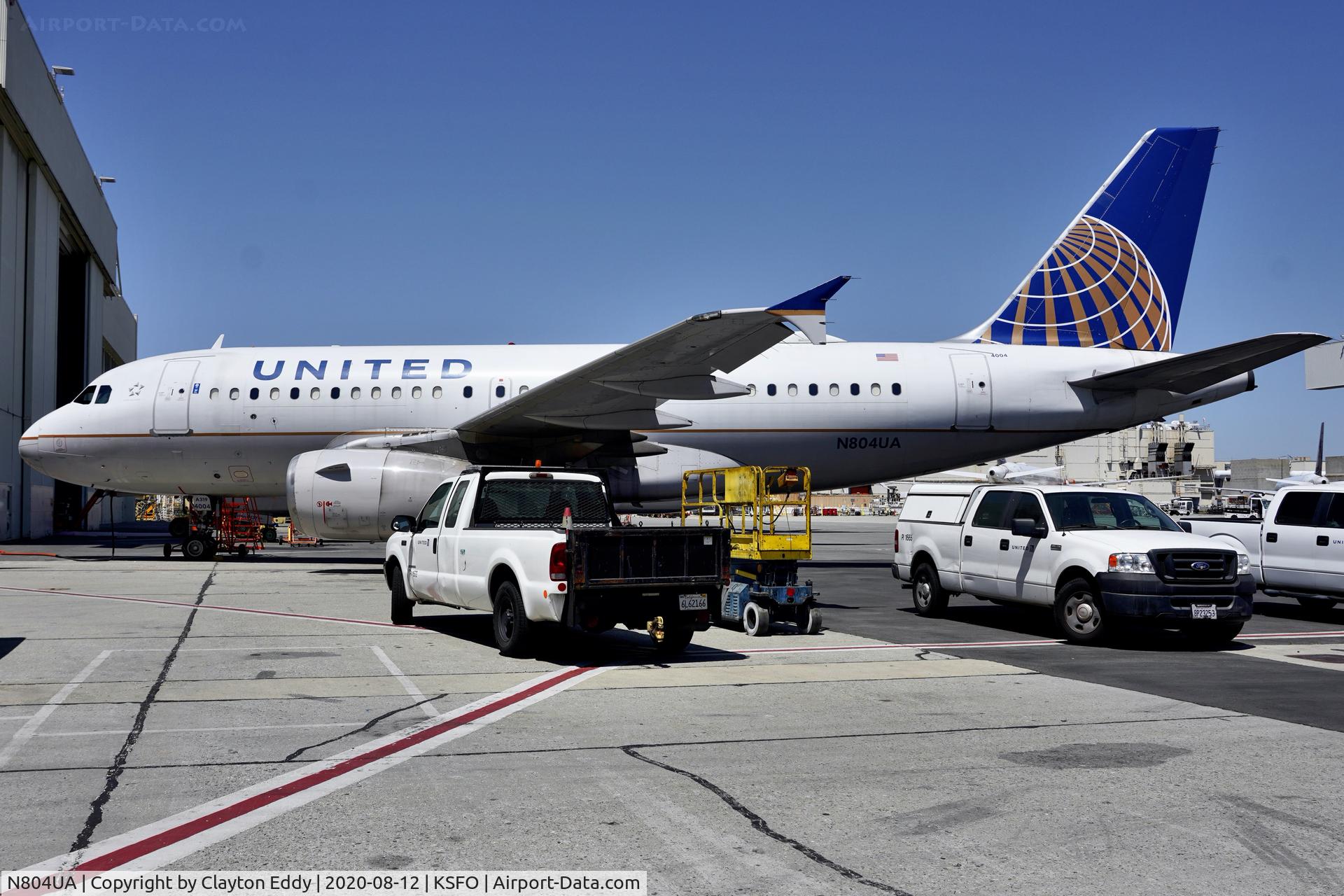 N804UA, 1997 Airbus A319-131 C/N 759, SFO 2020.
