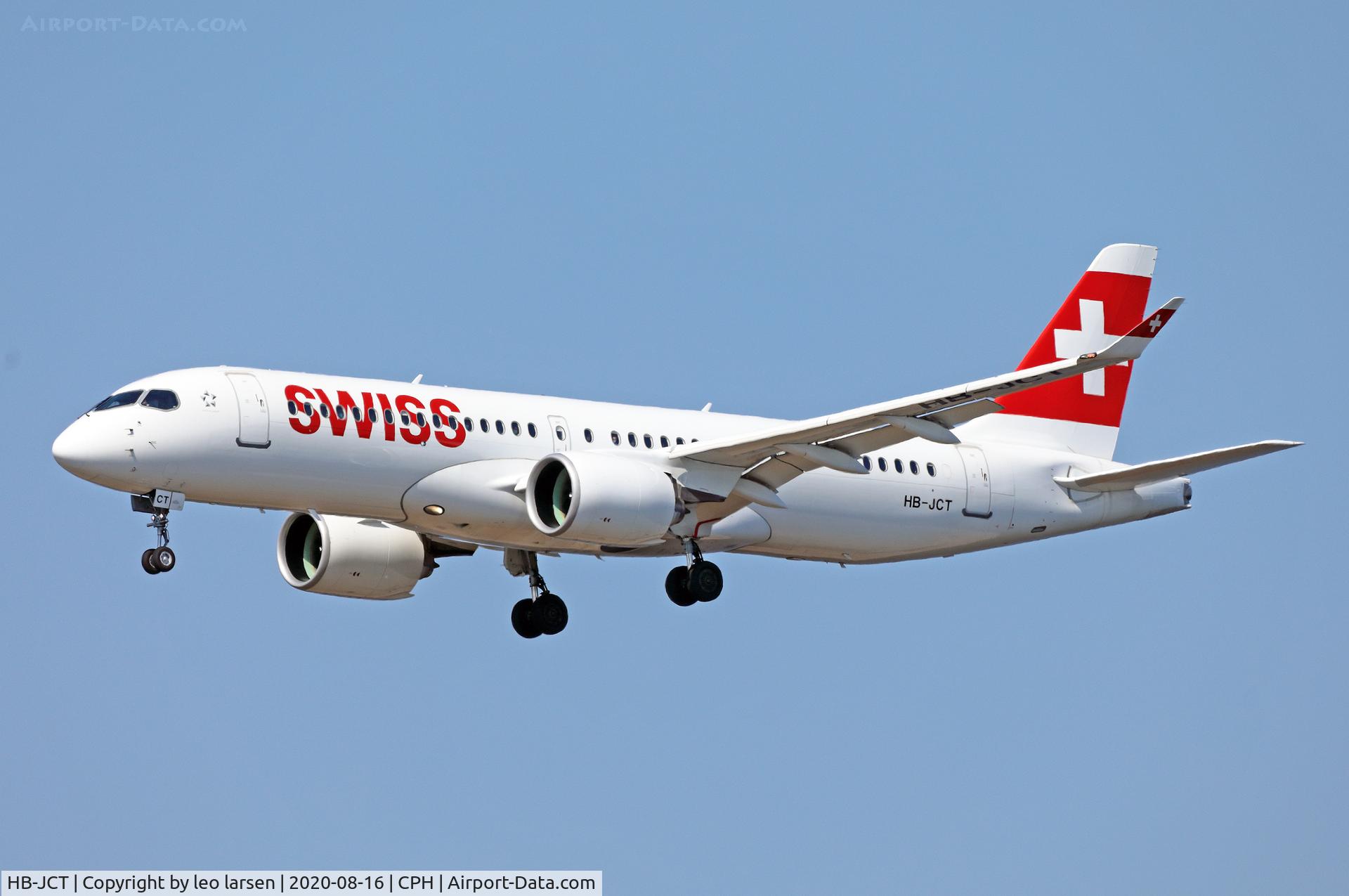 HB-JCT, 2018 Airbus A220-300 C/N 55046, Copenhagen 16.8.2020