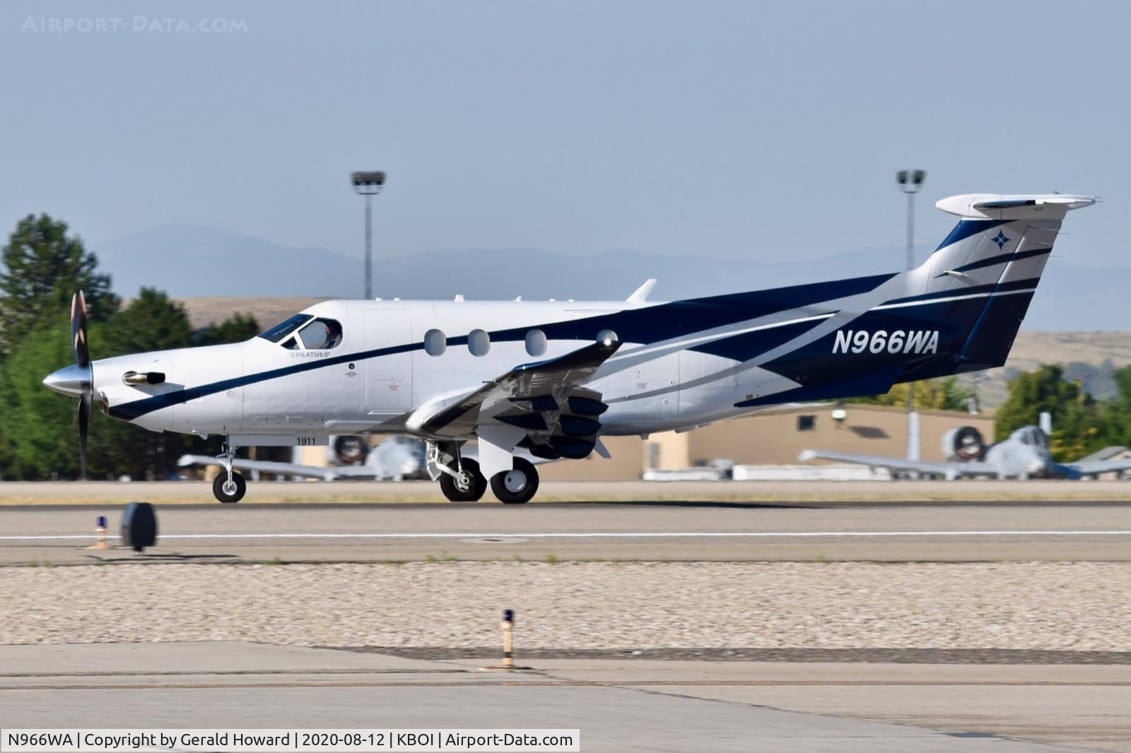 N966WA, 2020 Pilatus PC-12/47E C/N 1911, Landed TWY 10L.