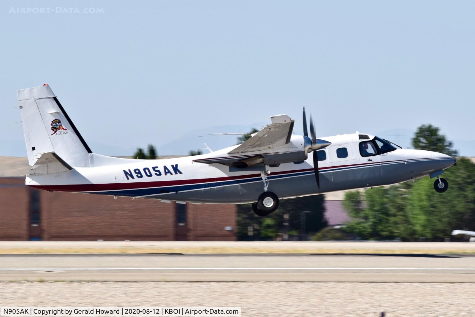 N905AK, 1983 Aero Commander 695A (G1000) C/N 96063, Take off from 28R.