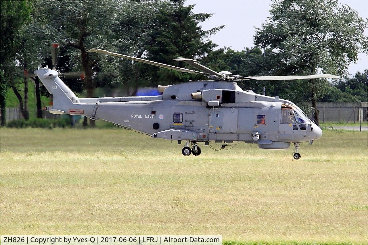 ZH826, AgustaWestland EH-101 Merlin HC.2 C/N MCSP01, Agusta-Westland EH-101 Merlin HC.2, Take off, Landivisiau Naval Air Base (LFRJ) Tiger Meet 2017