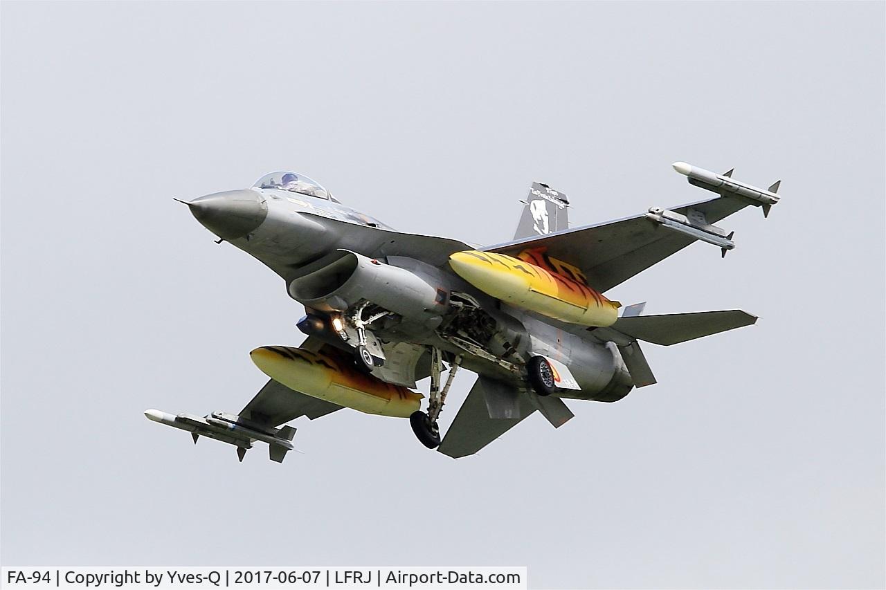 FA-94, SABCA F-16AM Fighting Falcon C/N 6H-94, SABCA F-16AM Fighting Falcon, On final rwy 26, Landivisiau Naval Air Base (LFRJ) Tiger Meet 2017