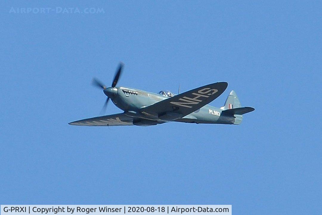 G-PRXI, 1944 Supermarine 361 Spitfire PR.XI C/N 6S/583723, Off airport. Over Swansea Bay, Wales, UK