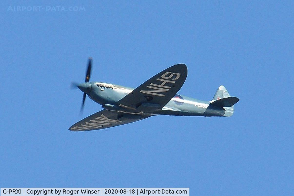 G-PRXI, 1944 Supermarine 361 Spitfire PR.XI C/N 6S/583723, Off airport. Over Swansea Bay, Wales, UK