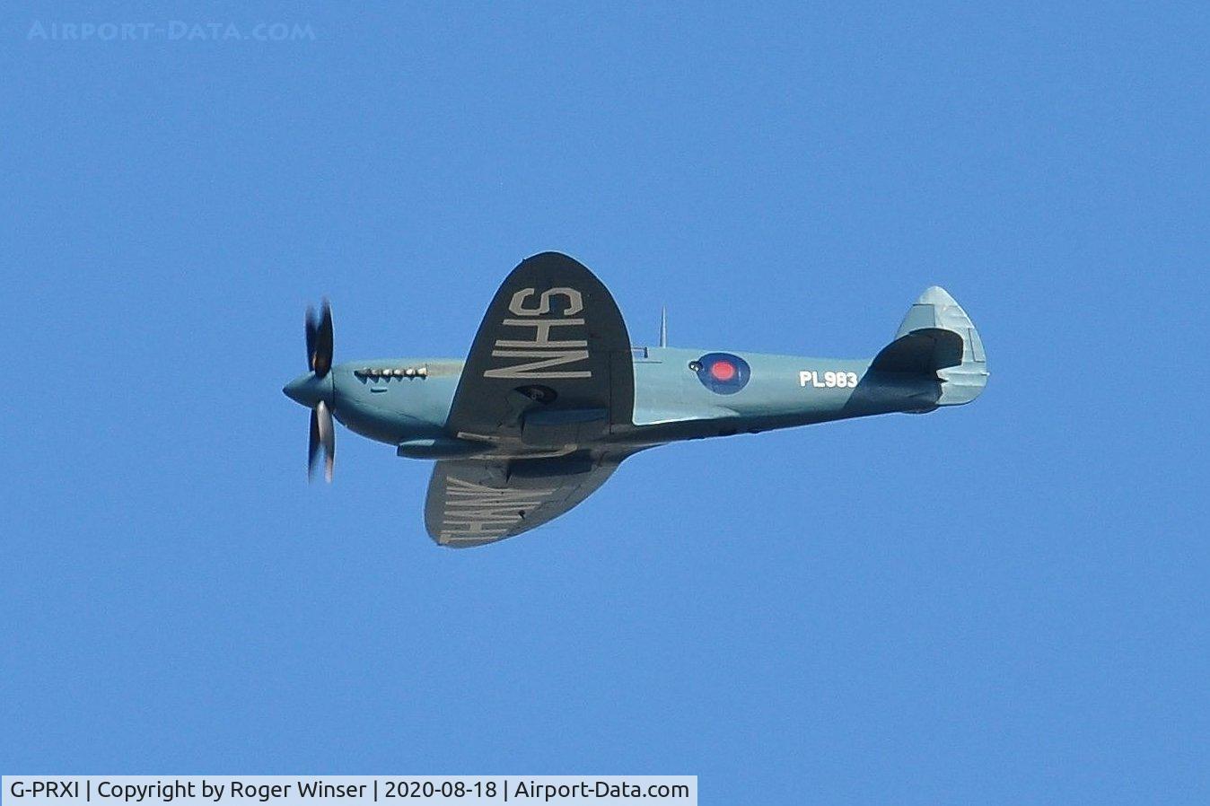 G-PRXI, 1944 Supermarine 361 Spitfire PR.XI C/N 6S/583723, Off airport. Over Swansea Bay, Wales, UK