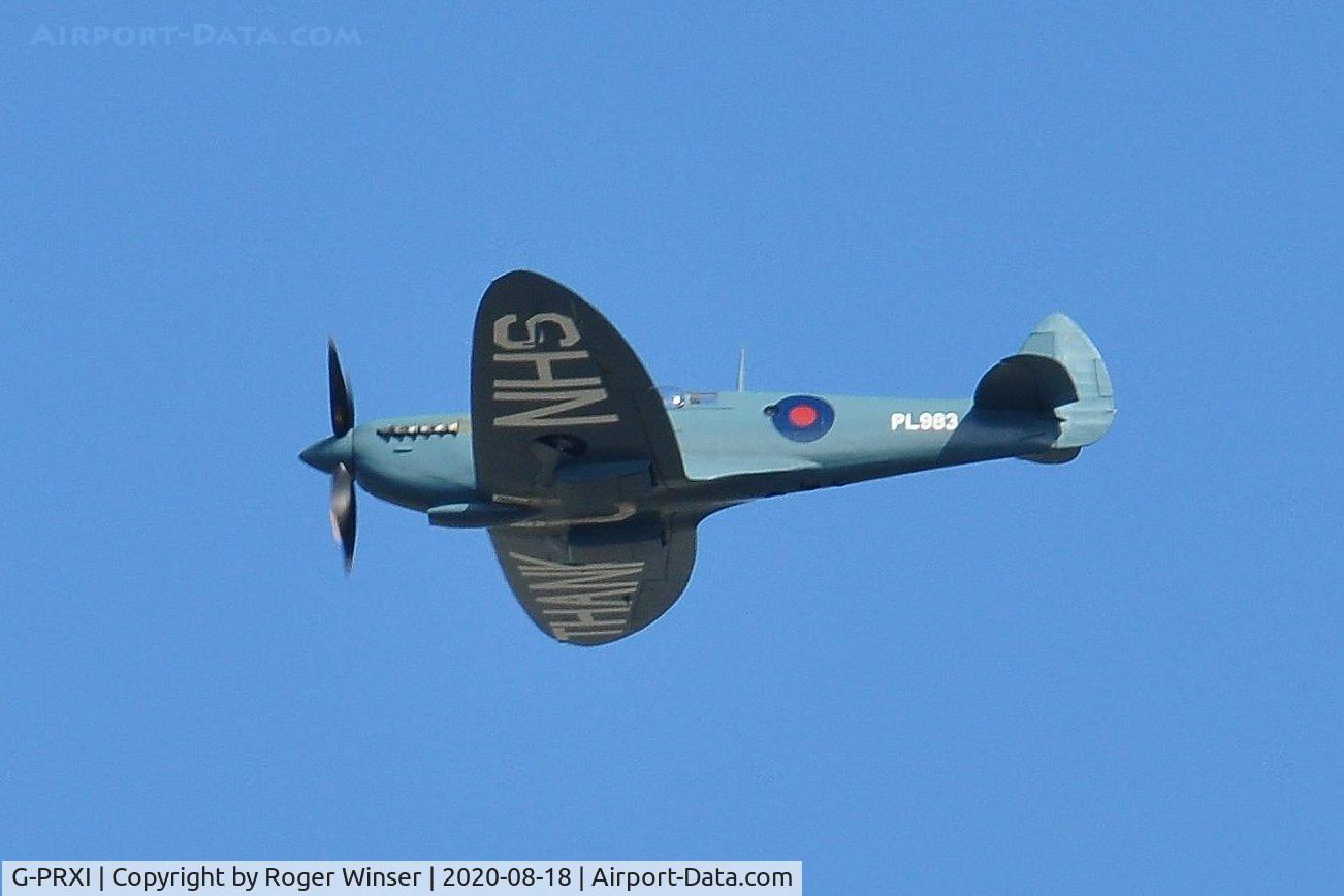 G-PRXI, 1944 Supermarine 361 Spitfire PR.XI C/N 6S/583723, Off airport. The NHS Spitfire over Swansea Bay, Wales, UK