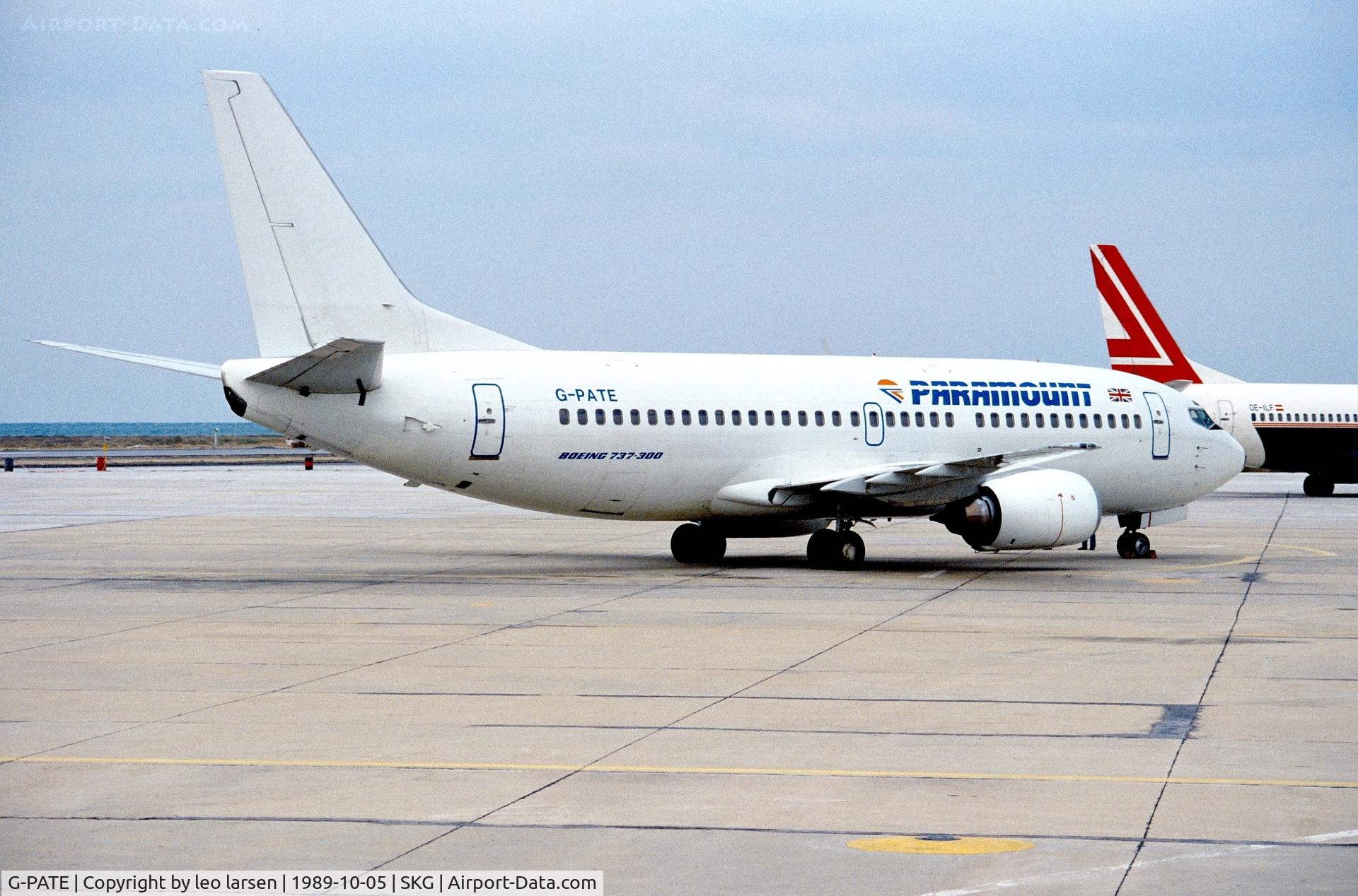 G-PATE, 1989 Boeing 737-33A C/N 24093, Thessaloniki 5.10.1989