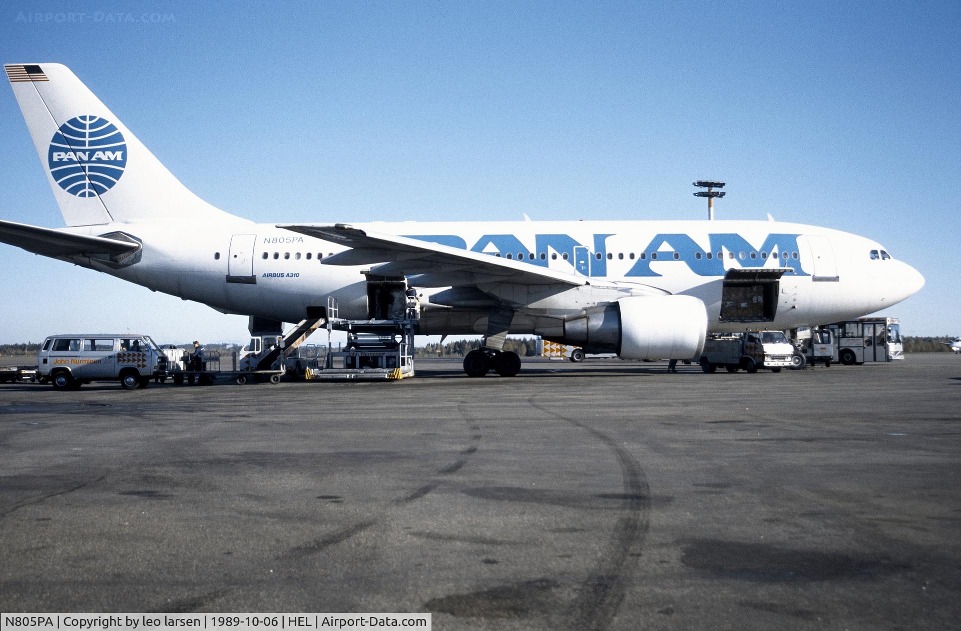 N805PA, 1986 Airbus A310-222 C/N 339, Helsinki 6.10.1989