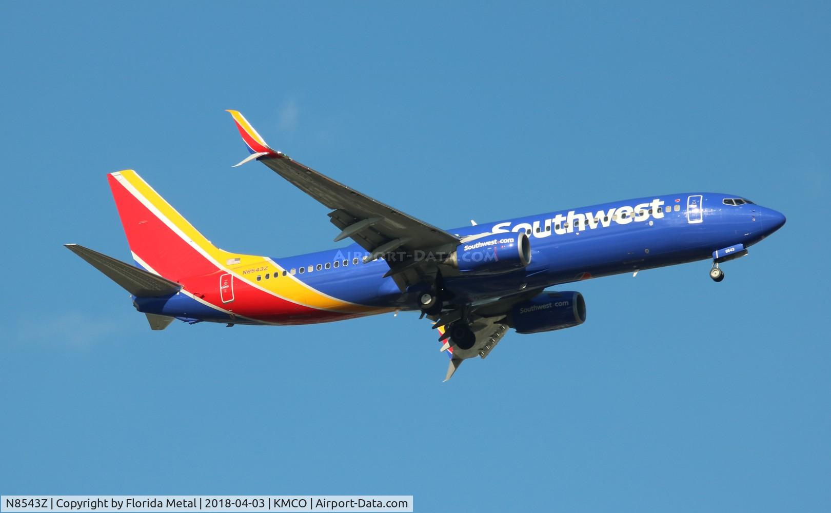 N8543Z, 2017 Boeing 737-8H4 C/N 63587, WN 737-800