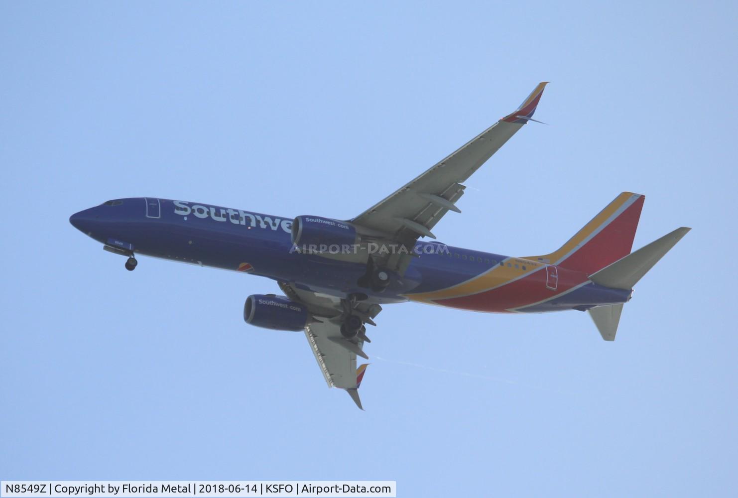 N8549Z, 2017 Boeing 737-8H4 C/N 63597, WN 737-800