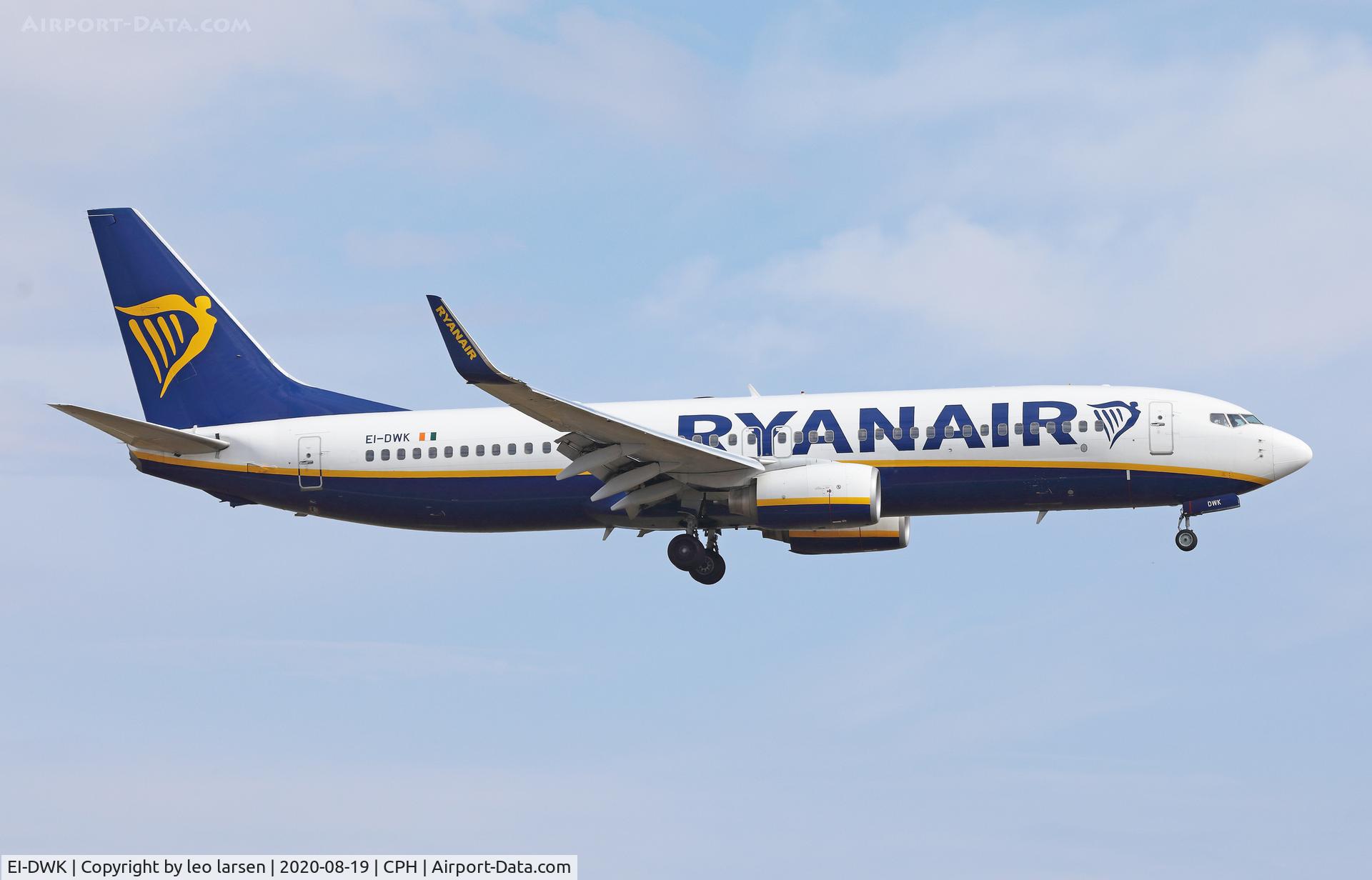 EI-DWK, 2007 Boeing 737-8AS C/N 36078, Copenhagen 19.8.2020