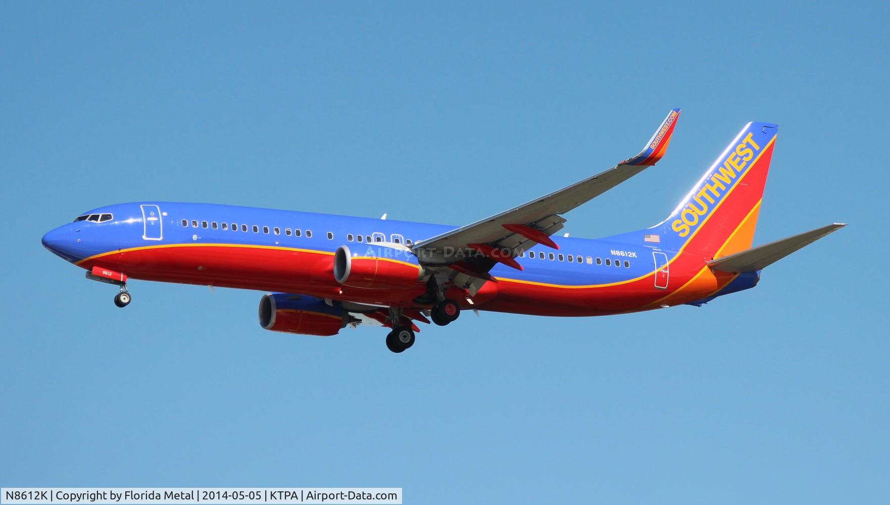 N8612K, 2013 Boeing 737-8H4 C/N 36973, SWA 737-800