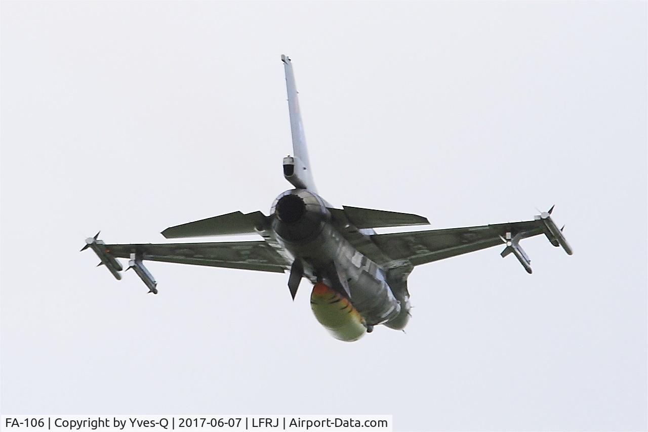 FA-106, SABCA F-16AM Fighting Falcon C/N 6H-106, SABCA F-16AM Fighting Falcon, Take off rwy 26, Landivisiau Naval Air Base (LFRJ) Tiger Meet 2017