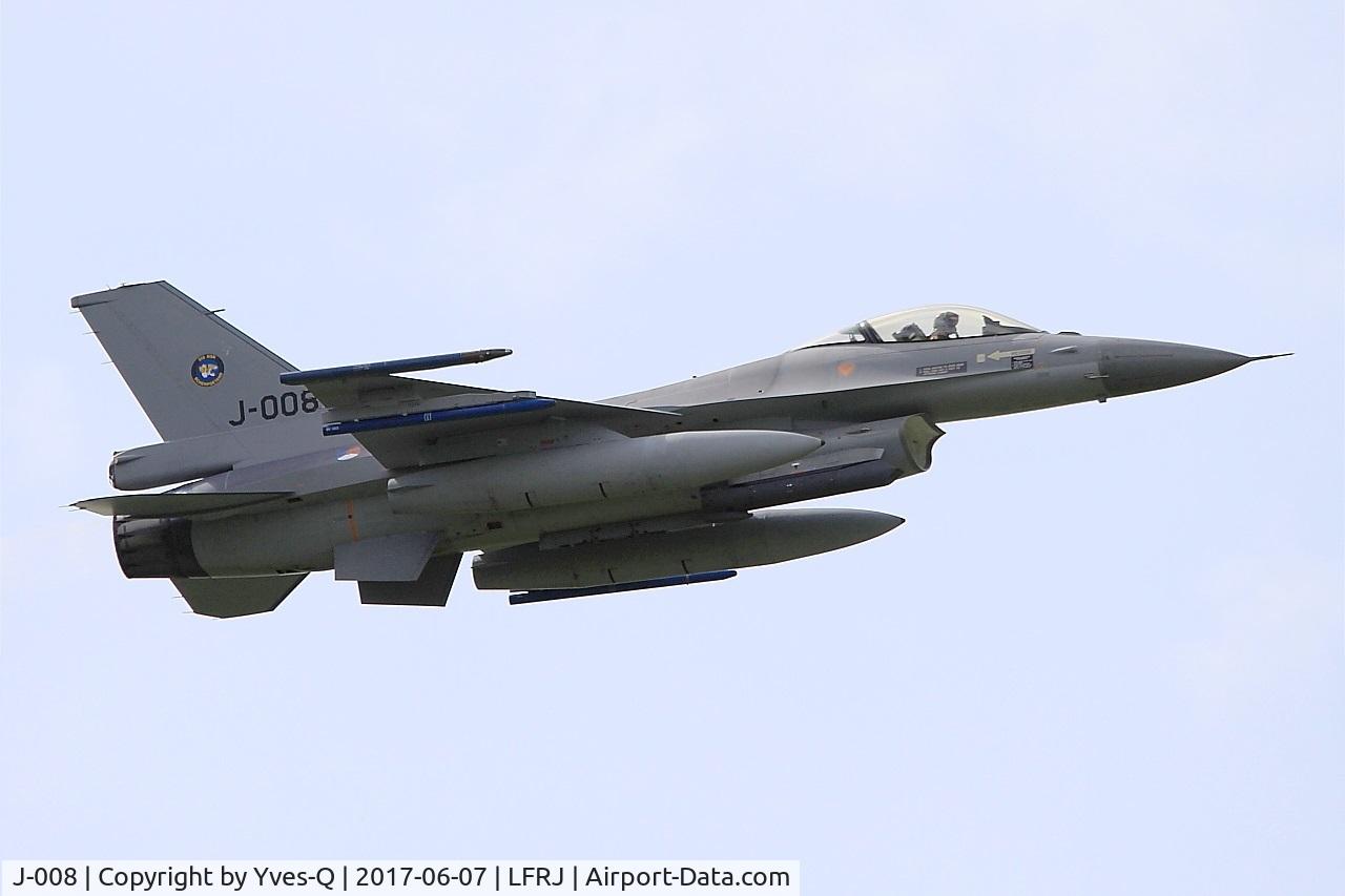J-008, General Dynamics F-16AM Fighting Falcon C/N 6D-164, General Dynamics F-16AM Fighting Falcon, Take off rwy 26, Landivisiau Naval Air Base (LFRJ) Tiger Meet 2017