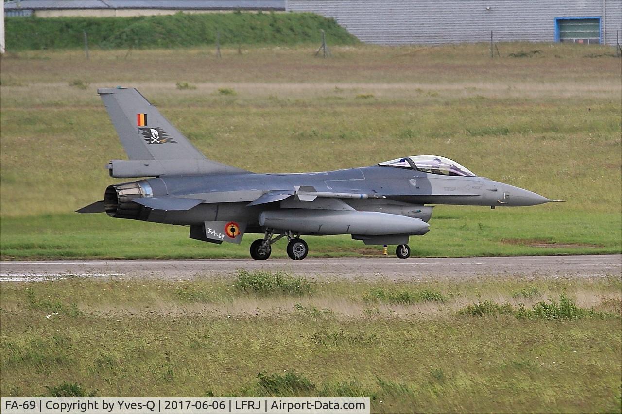 FA-69, 1983 SABCA F-16AM Fighting Falcon C/N 6H-69, SABCA F-16AM Fighting Falcon, Taxiing to flight line, Landivisiau Naval Air Base (LFRJ) Tiger Meet 2017