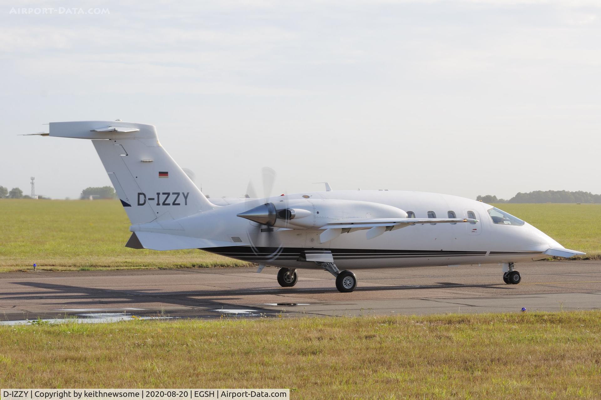 D-IZZY, 1999 Piaggio P-180 Avanti C/N 1034, Leaving Norwich following overnight stay.