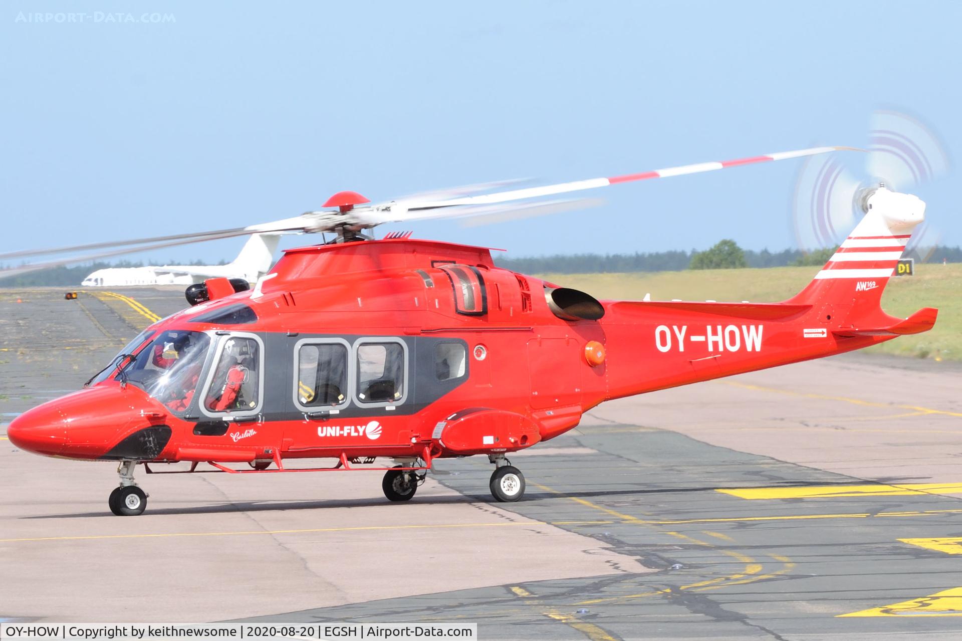 OY-HOW, 2018 AgustaWestland AW169 C/N 69068, Arriving at Norwich from Humberside.