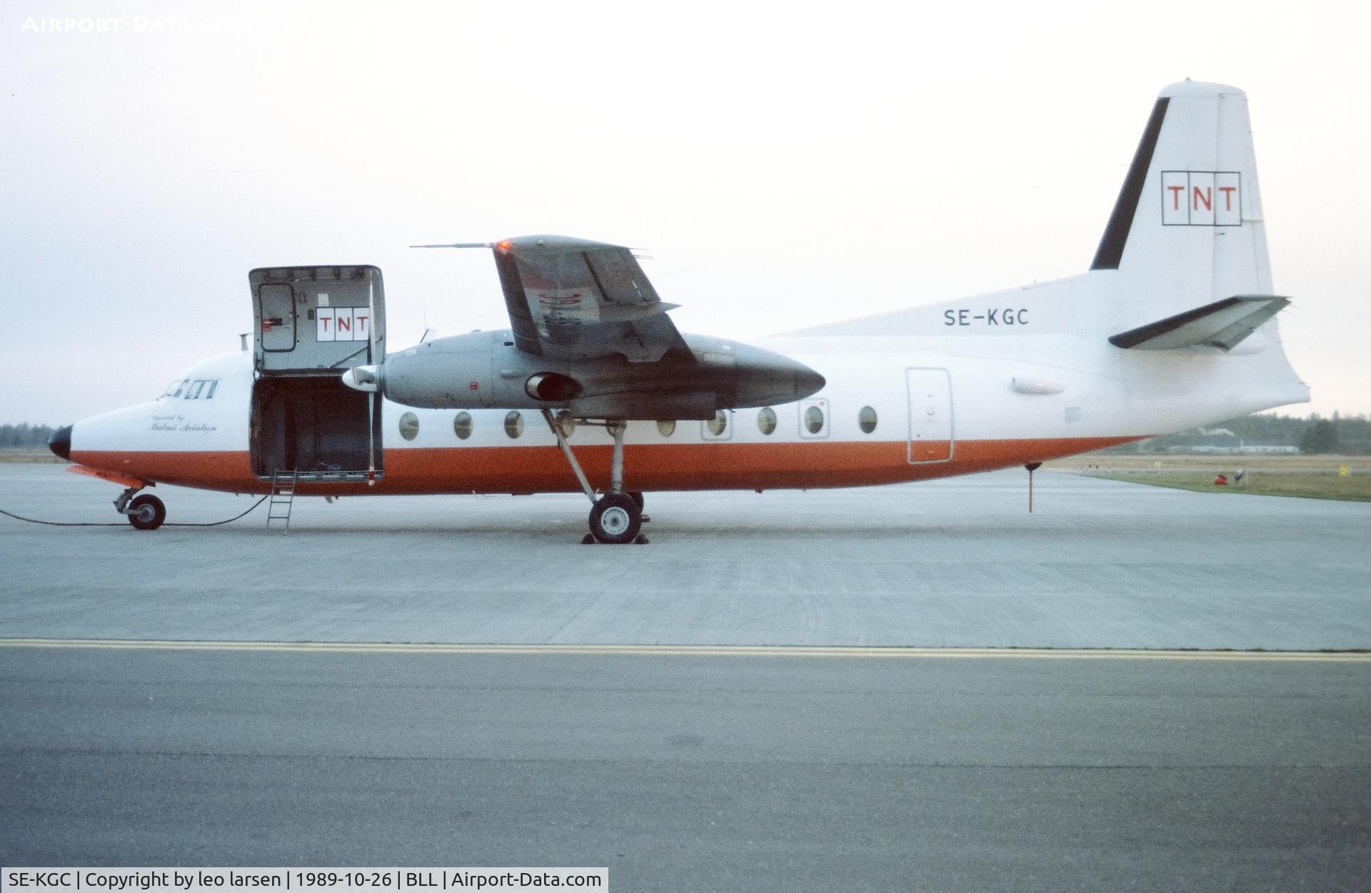 SE-KGC, 1967 Fokker F.27-600 Friendship C/N 10317, Billund 26.10.1989