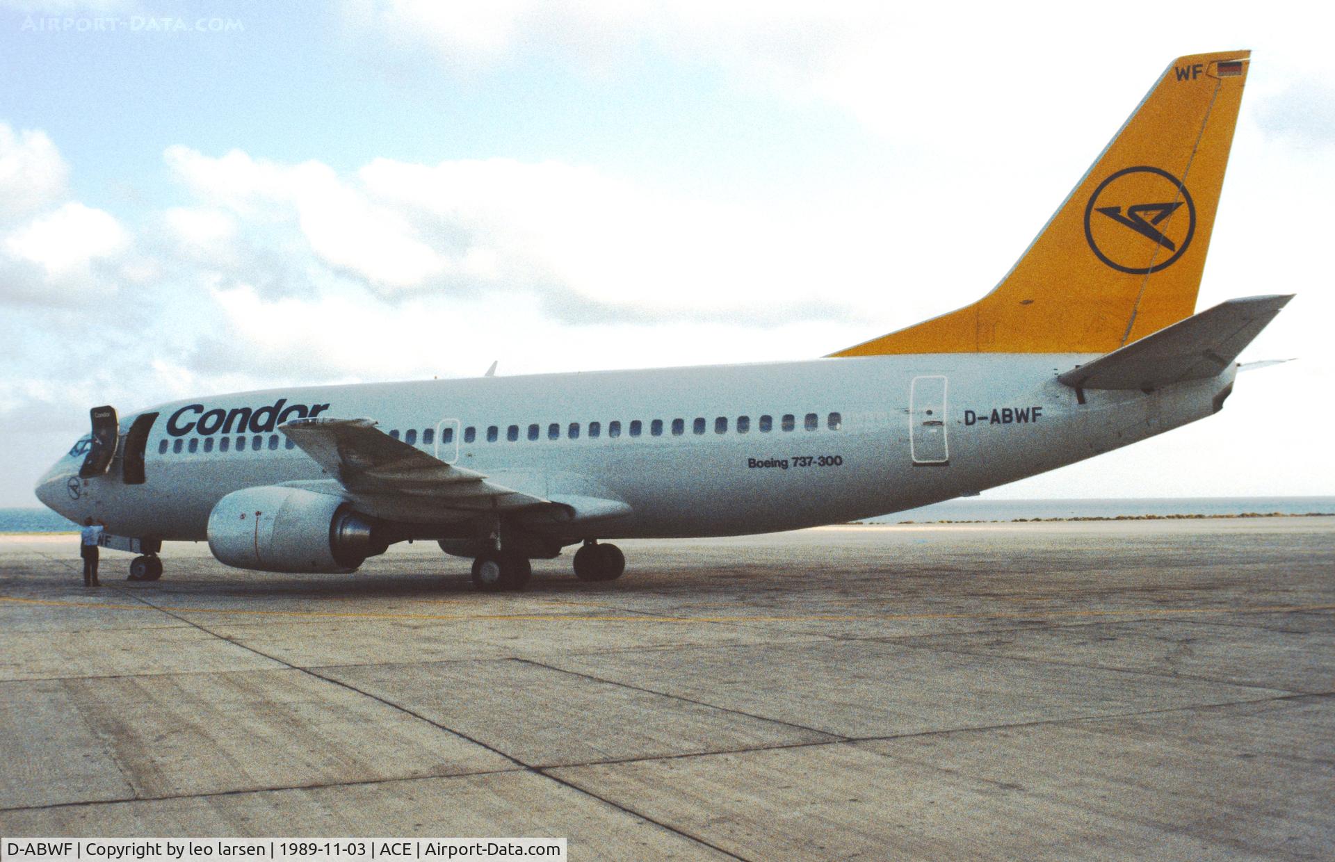 D-ABWF, 1989 Boeing 737-330 C/N 24283, Lanzarote 3.11.1989