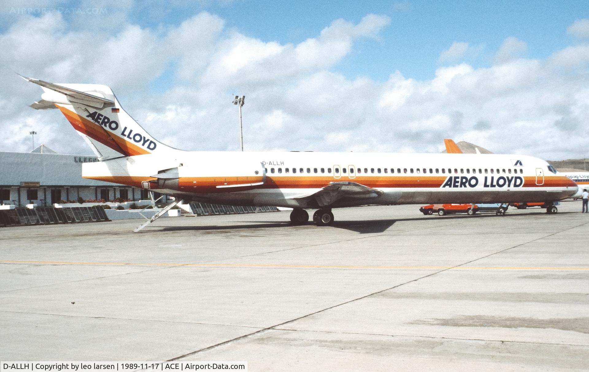 D-ALLH, 1988 McDonnell Douglas DC-9-87 C/N 49671, Lanzarote 17.11.1989