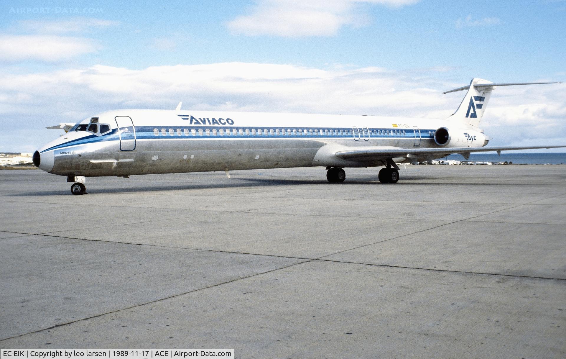 EC-EIK, 1988 McDonnell Douglas MD-83 (DC-9-83) C/N 49668, Lanzarote 17.11.1989