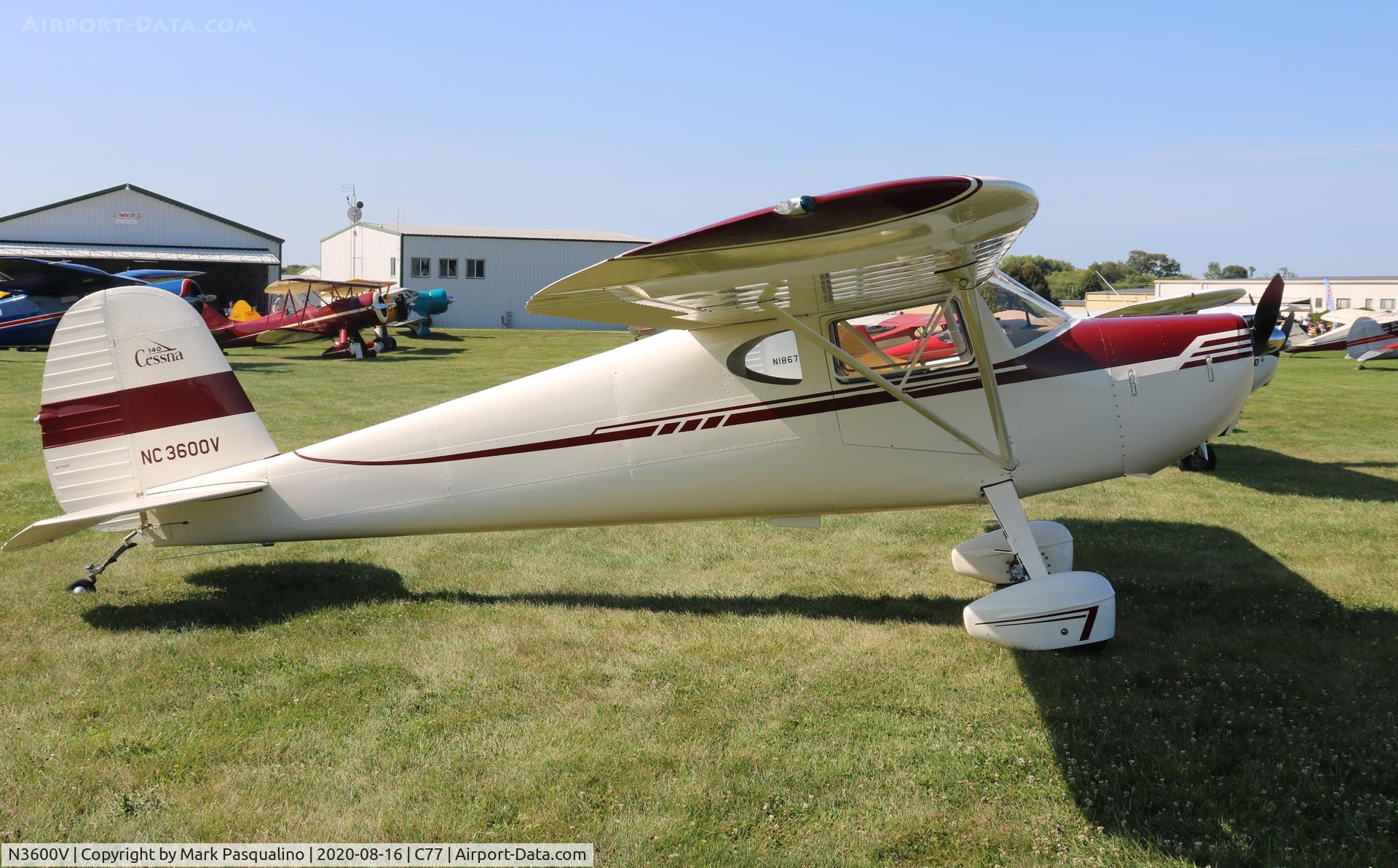 N3600V, 1948 Cessna 140 C/N 14868, Cessna 140