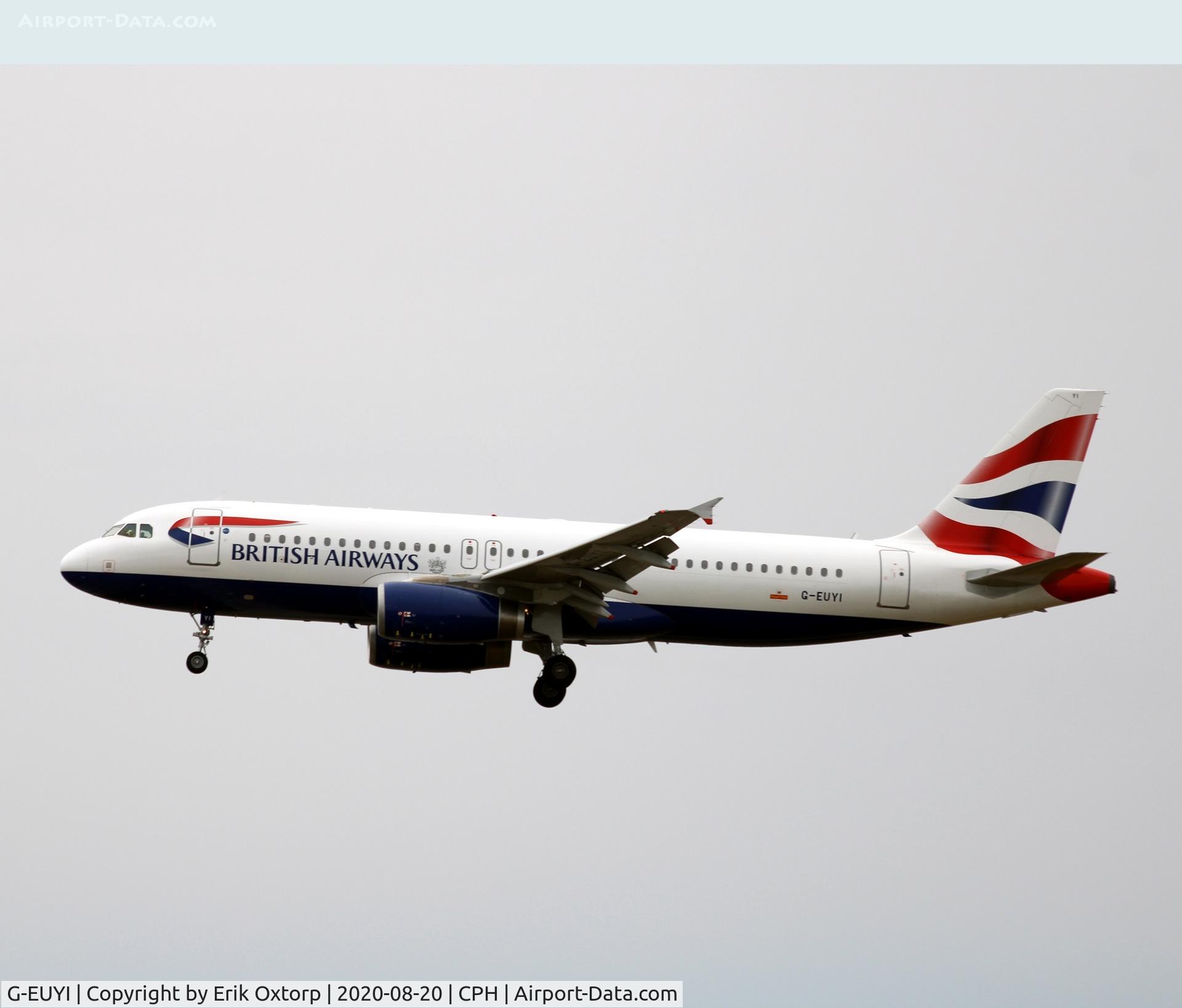 G-EUYI, 2010 Airbus A320-232 C/N 4306, G-EUYI landing rw 22L