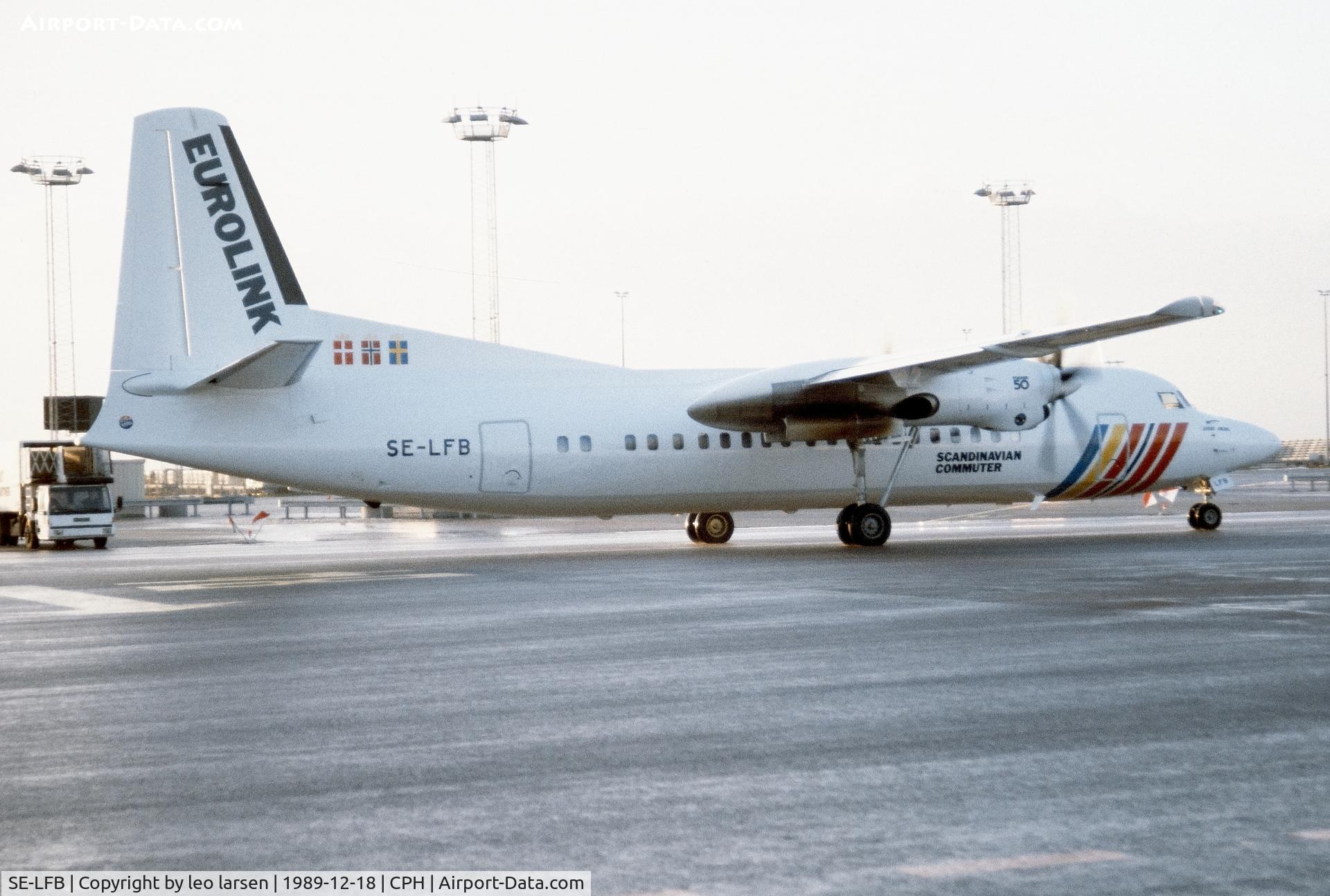 SE-LFB, 1989 Fokker 50 C/N 20169, Copenhagen 18.12.1989